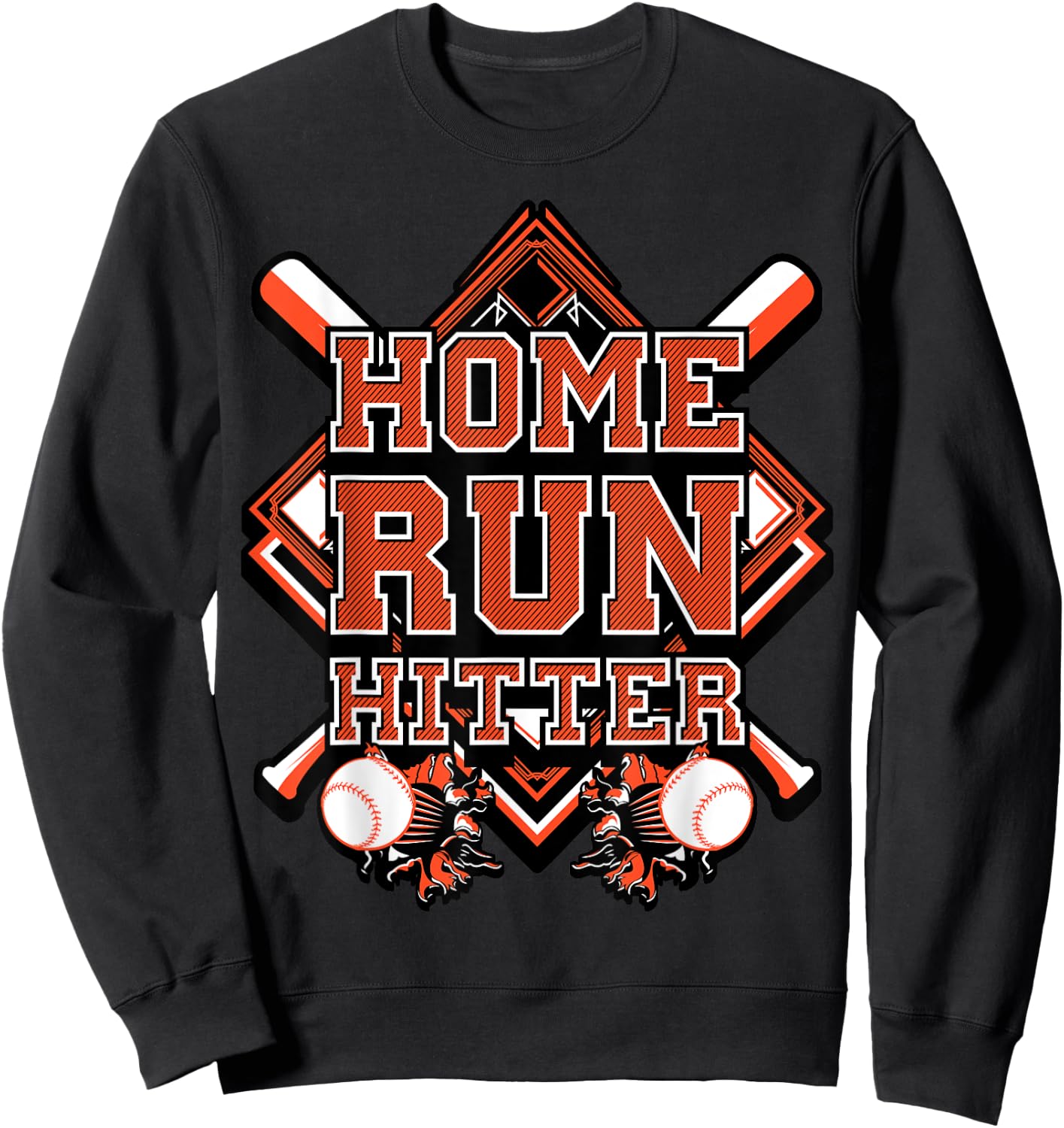 Black and orange baseball t shirt for boy men mom youth Sweatshirt - Sweatshirt | Black