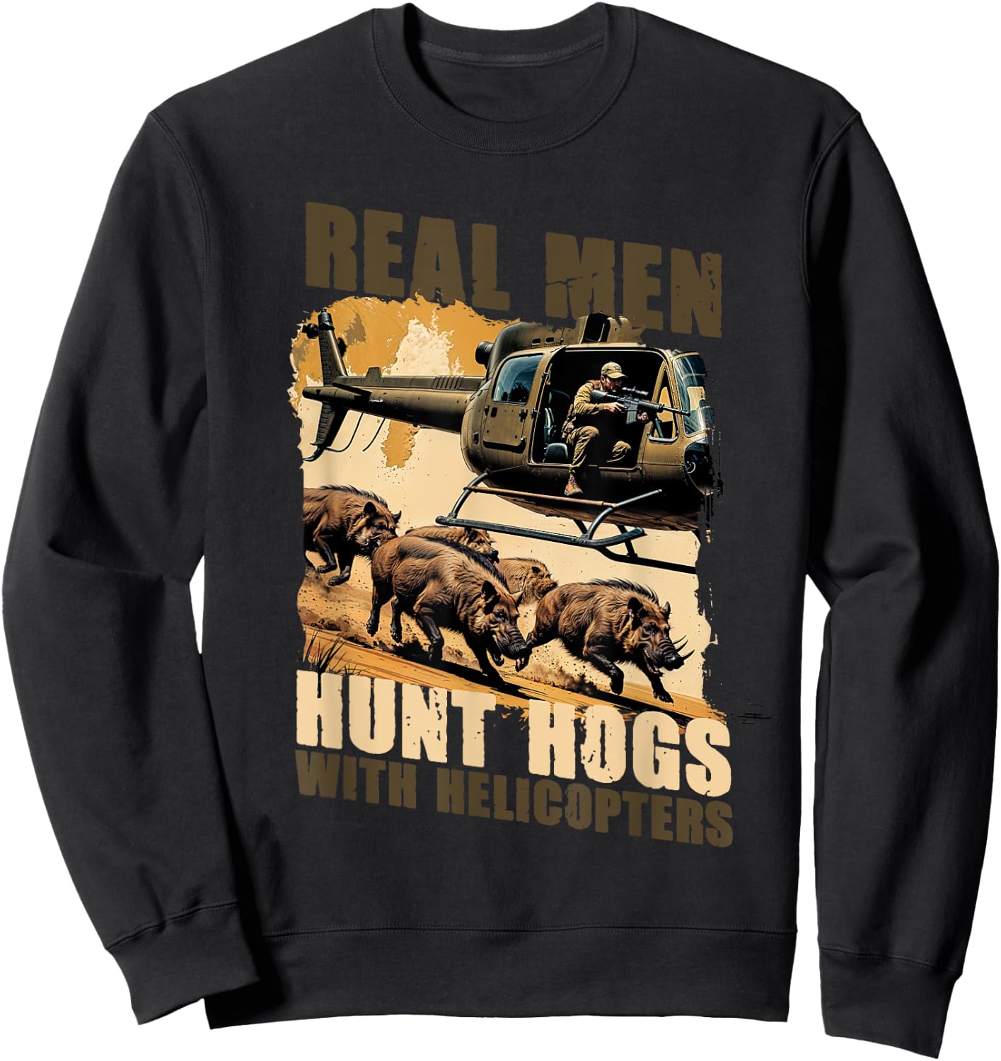 Sanglier Chasse au Sanglier Porc Sweatshirt - Sweatshirt | Black