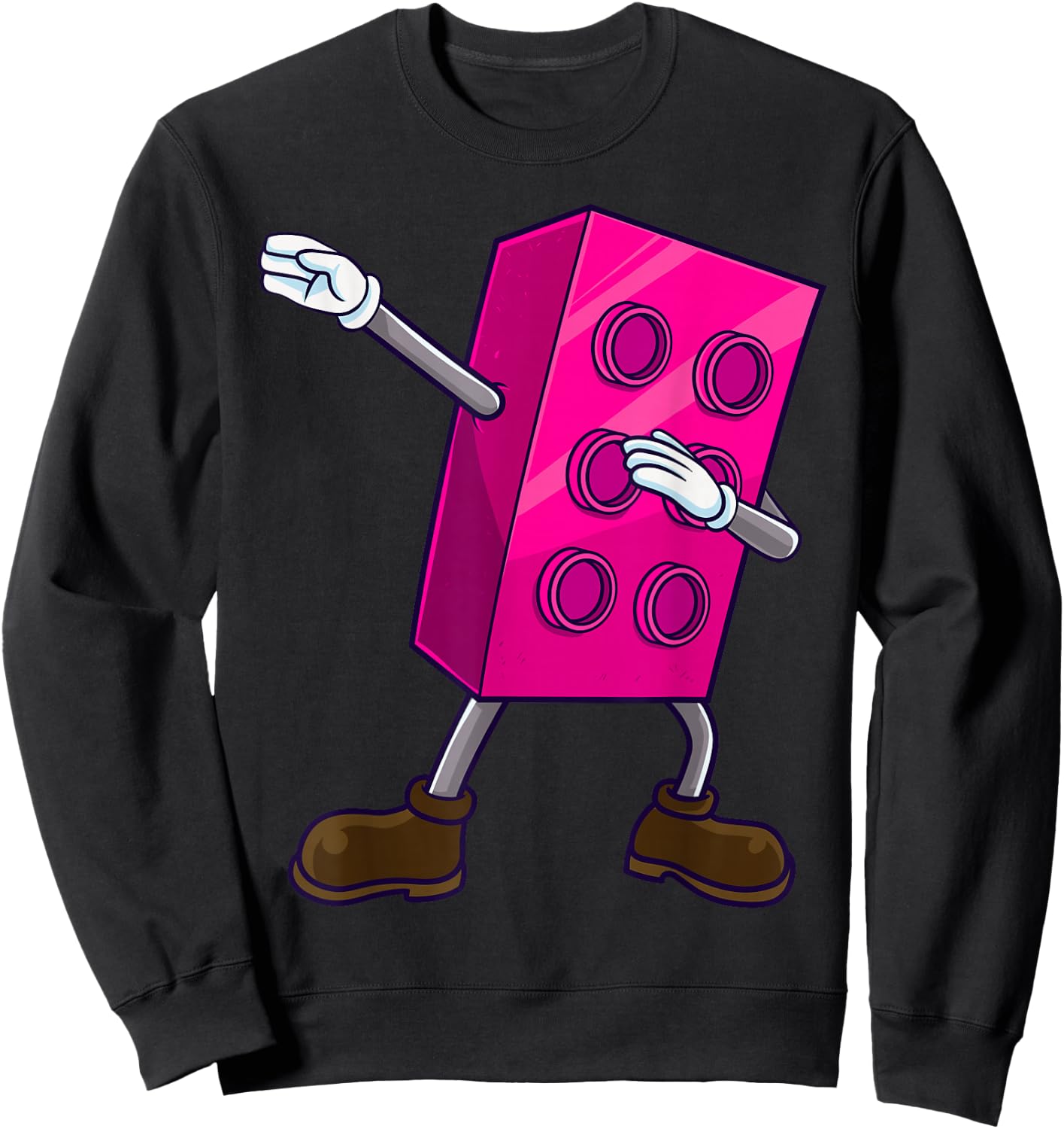 Dabbing Building Blocks Brick Dance Master Builder Kids Sweatshirt - Sweatshirt | Black