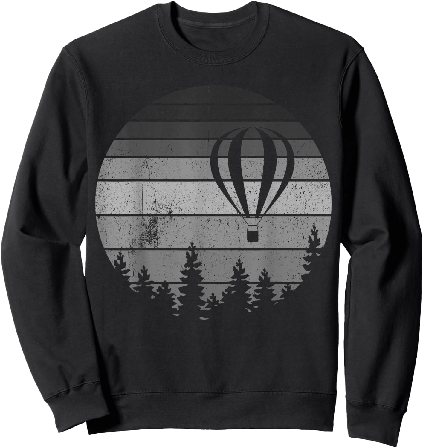 Vintage Hot Air Balloon Festival Balloonist Fly Ballooning Sweatshirt - Sweatshirt | Black