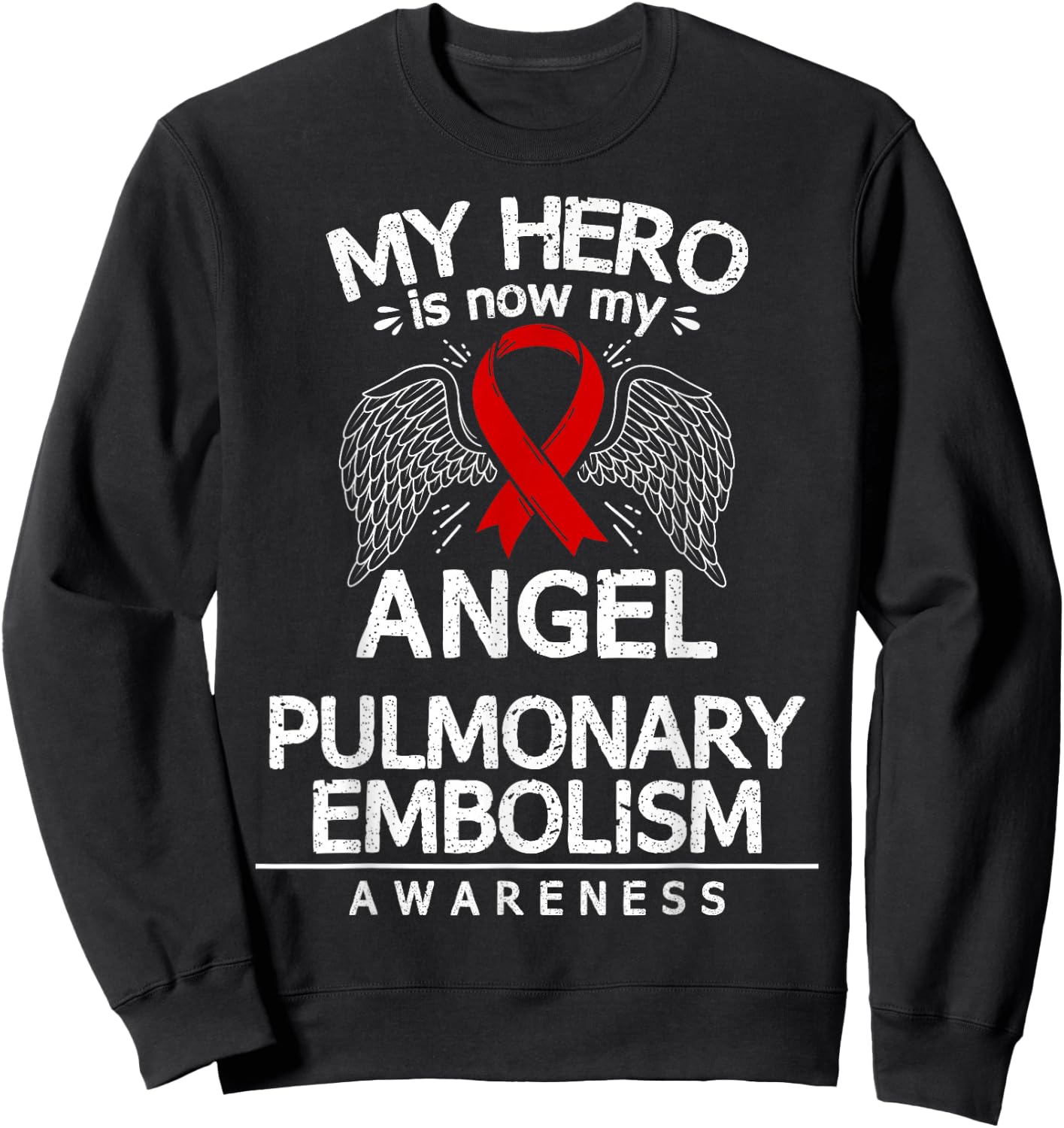 Pulmonary Embolism Survivor PE Awareness Ribbon Sweatshirt - Sweatshirt | Black