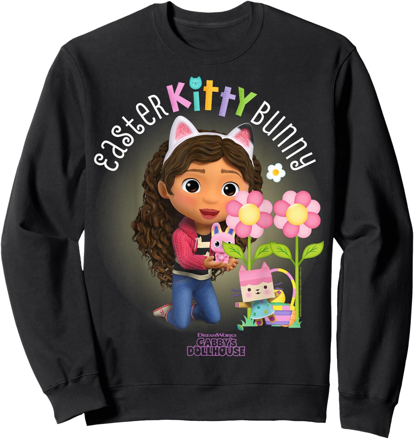 DreamWorks Gabby's Dollhouse Easter Kitty Bunny Sweatshirt - Sweatshirt | Black