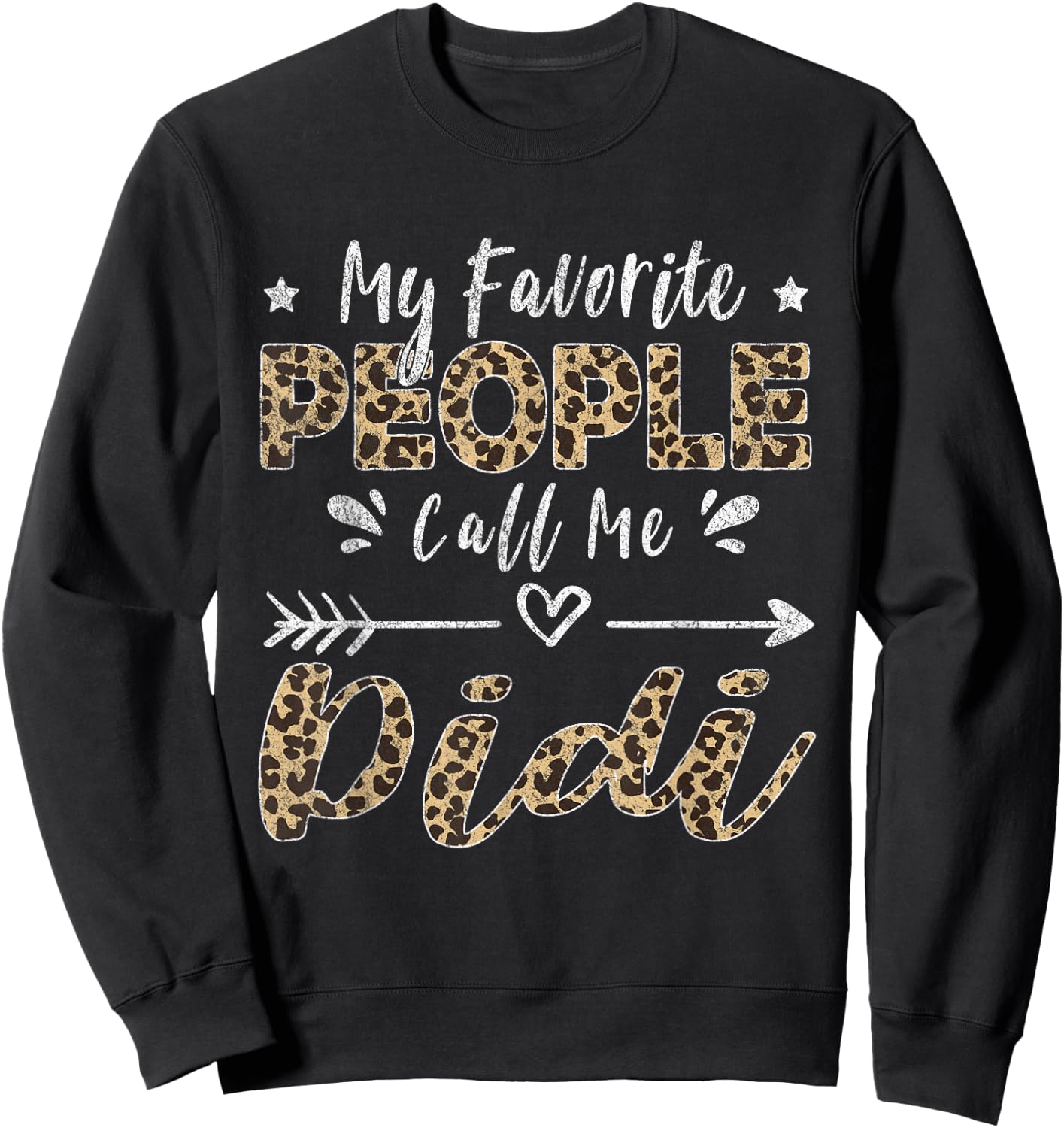 My Favorite People Call Me Didi Leopard Sweatshirt - Sweatshirt | Black