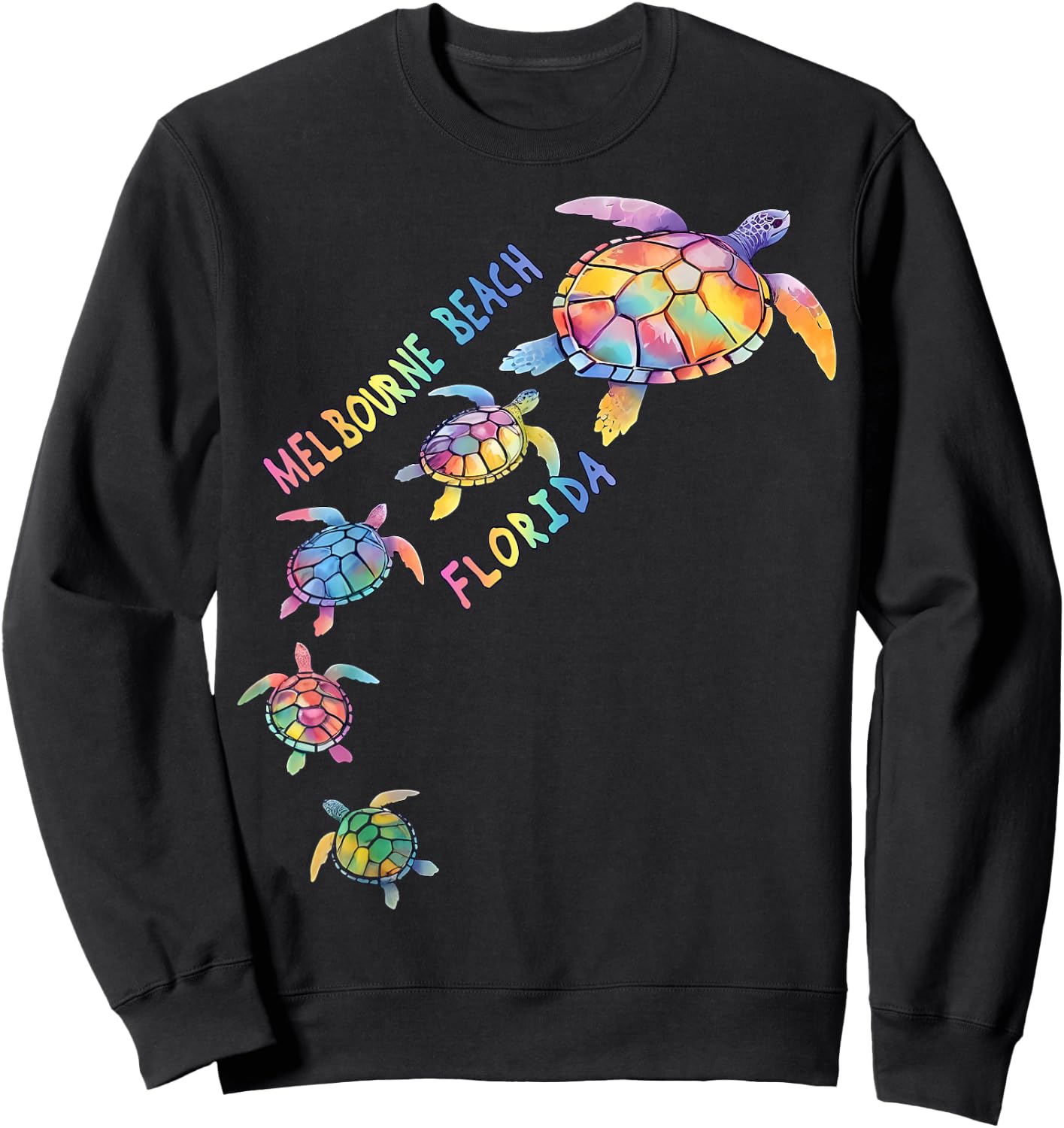Melbourne Beach Florida Sea Turtle Lover Beach Vacation Sweatshirt - Sweatshirt | Black
