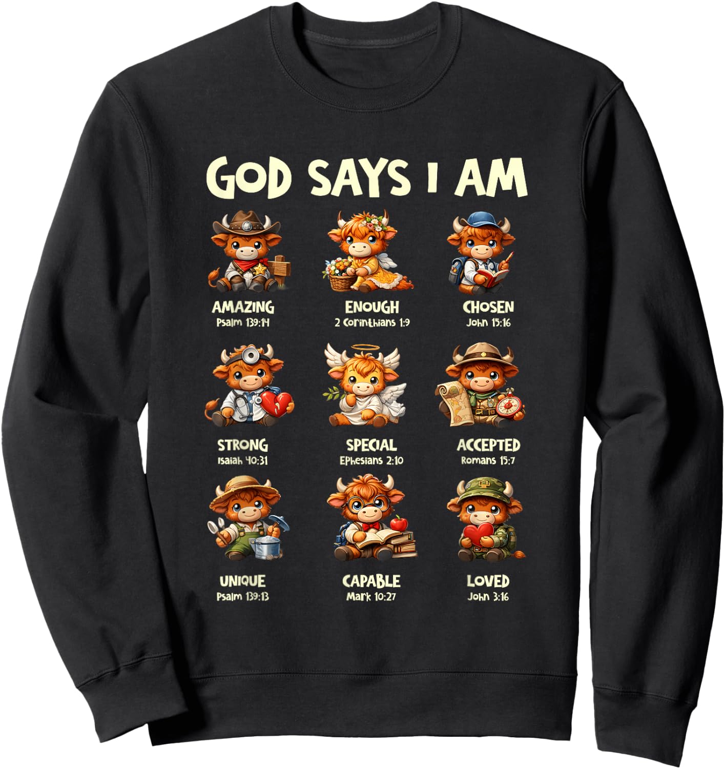 Scottish Cow Sweatshirt - Sweatshirt | Black