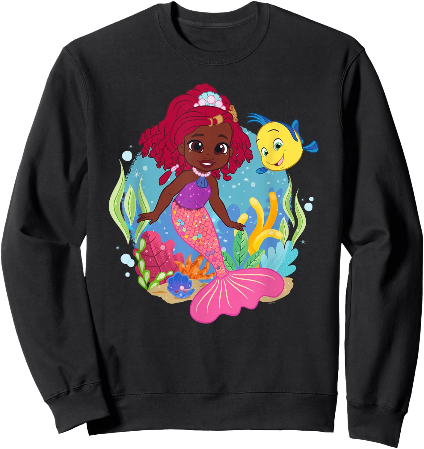 Disney Junior’s Ariel and Flounder Undersea Friends Sweatshirt - Sweatshirt | Black