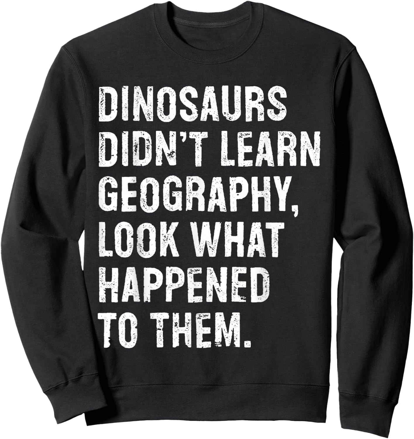 Dinosaurs Didn't Learn Geography Funny Teacher Sweatshirt - Sweatshirt | Black