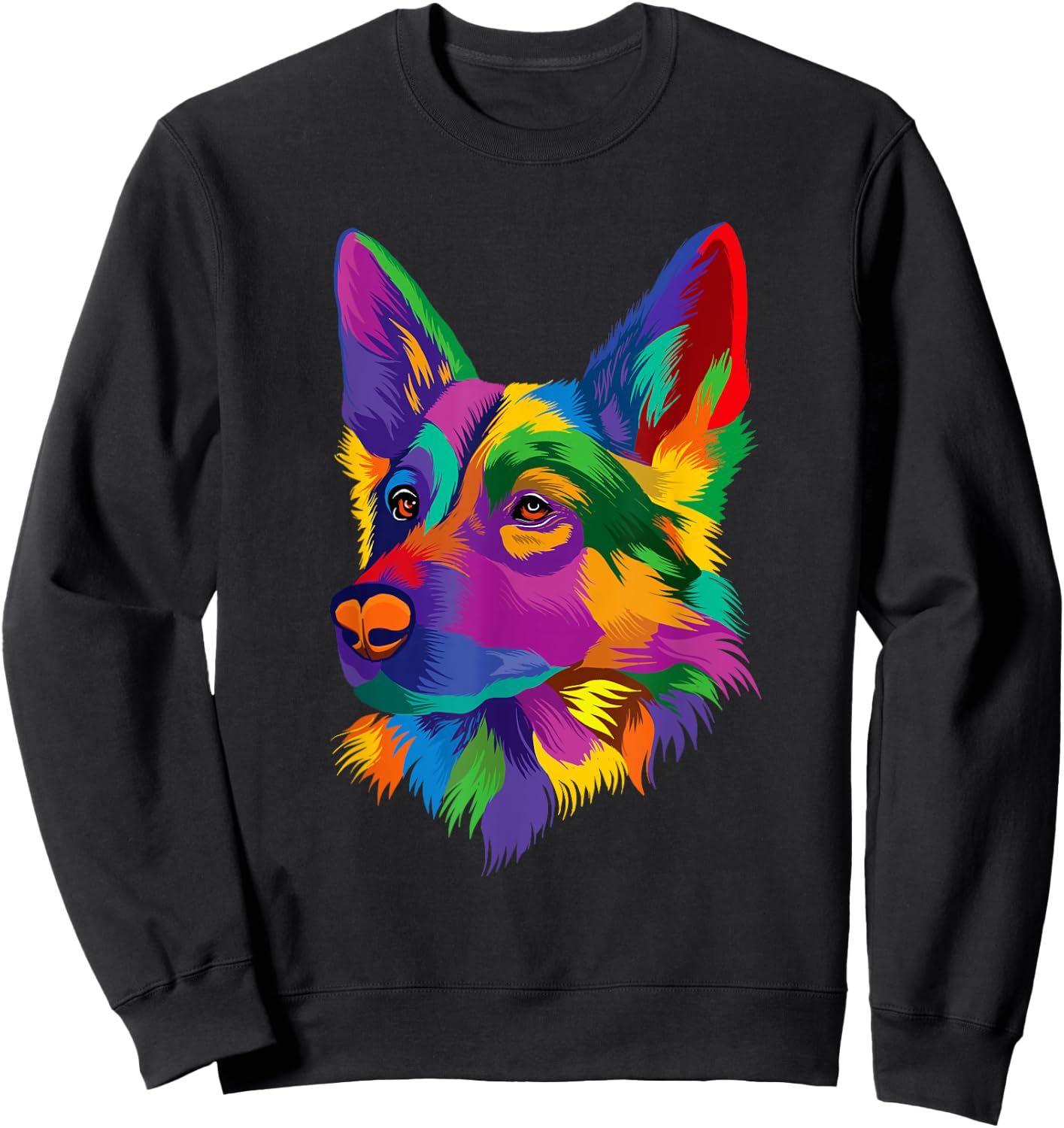 Colorful German Shepherd Pop Art - Dog Lover Pet Owner Sweatshirt - Sweatshirt | Black