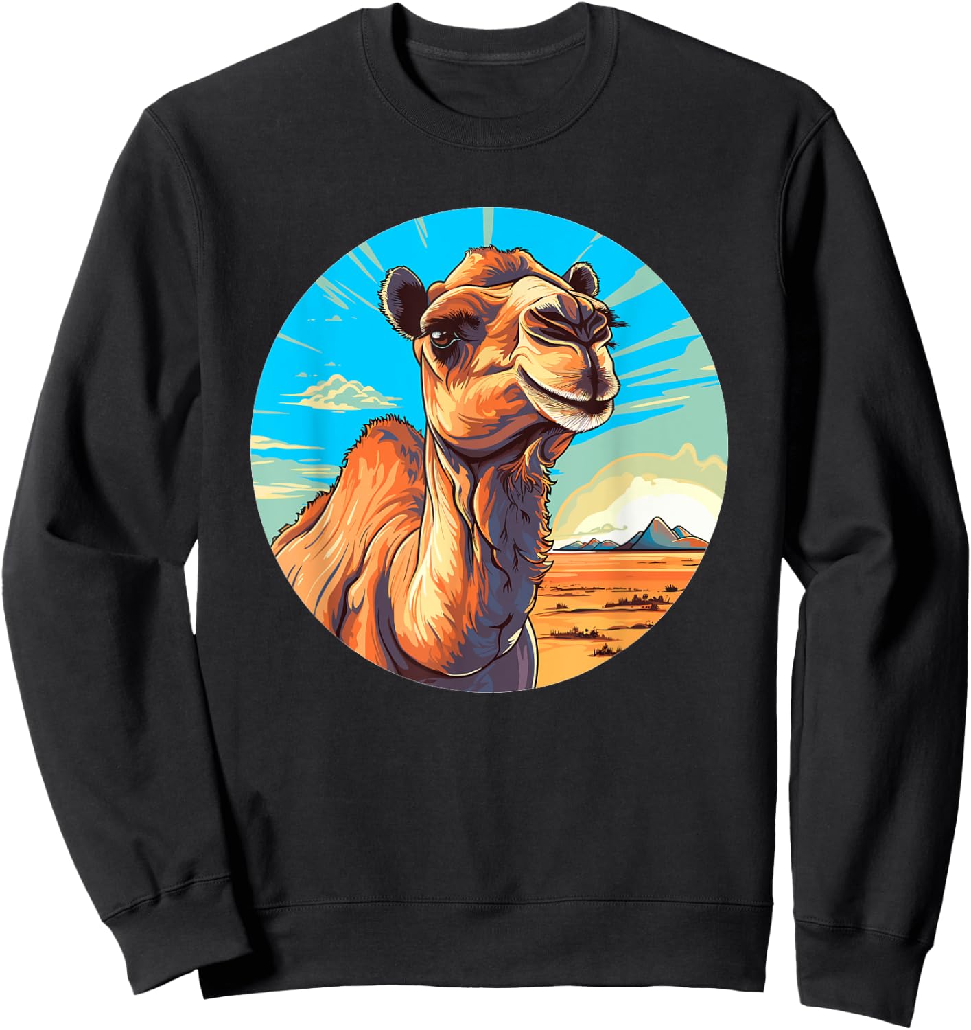 Beautiful camel in the desert landscape Sweatshirt - Sweatshirt | Black