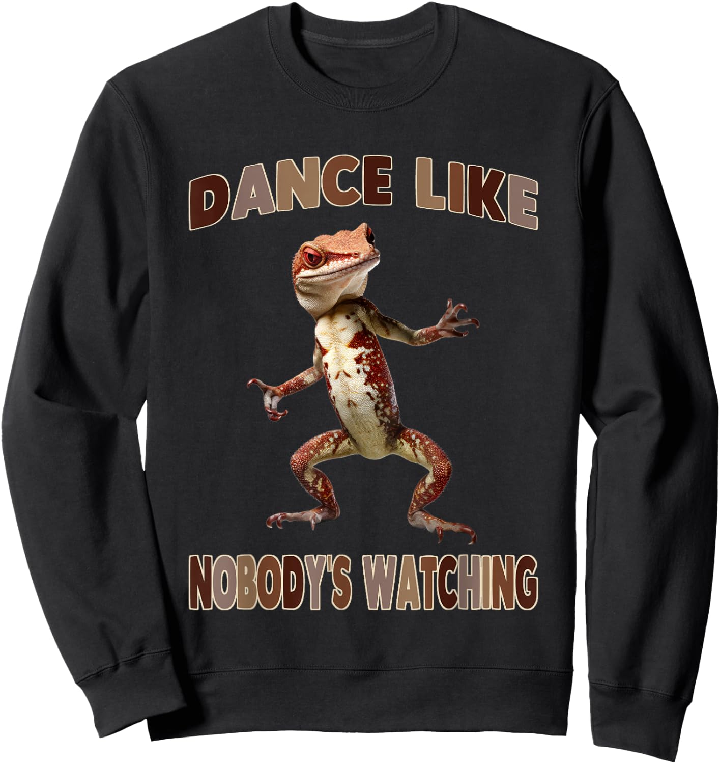 Dance Like Nobody's Watching Funny Gecko Sweatshirt - Sweatshirt | Black
