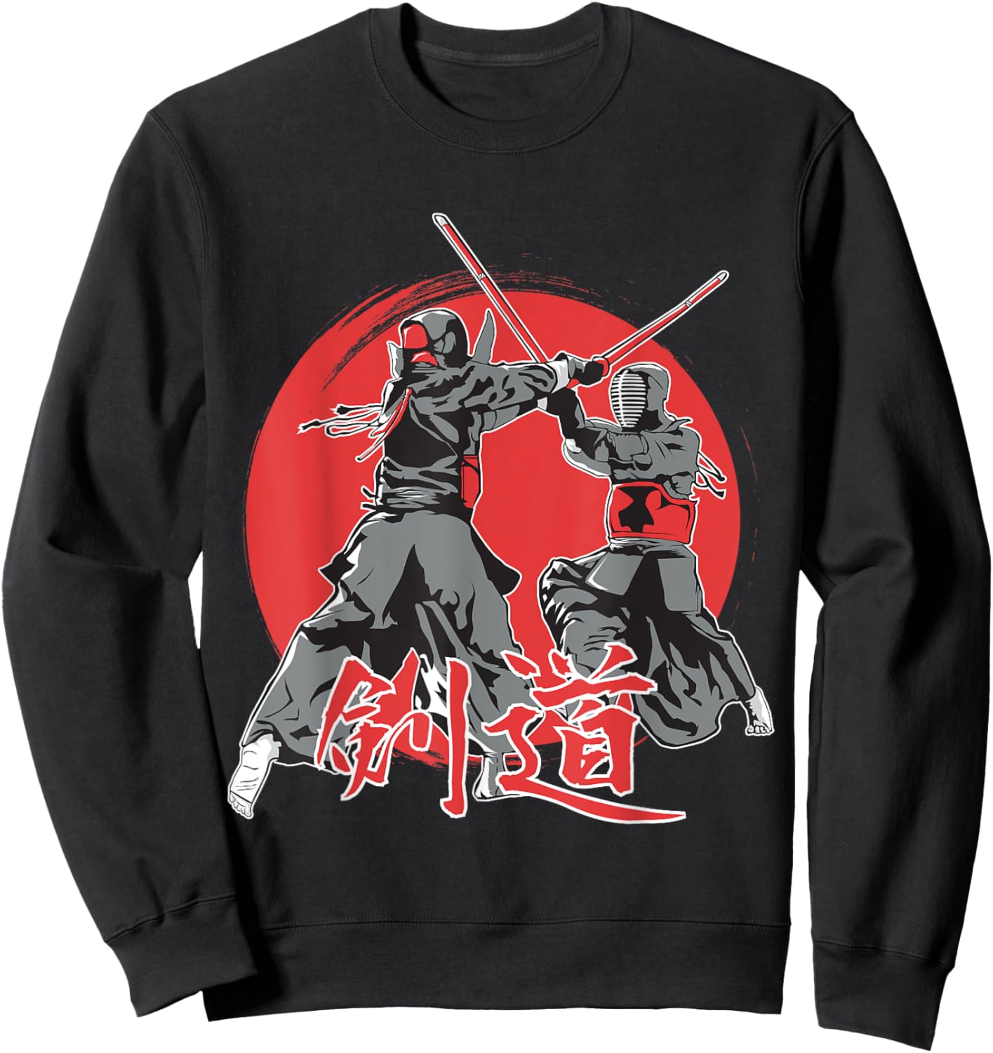 Japanese kendo Japan anime with sword Sweatshirt - Sweatshirt | Black
