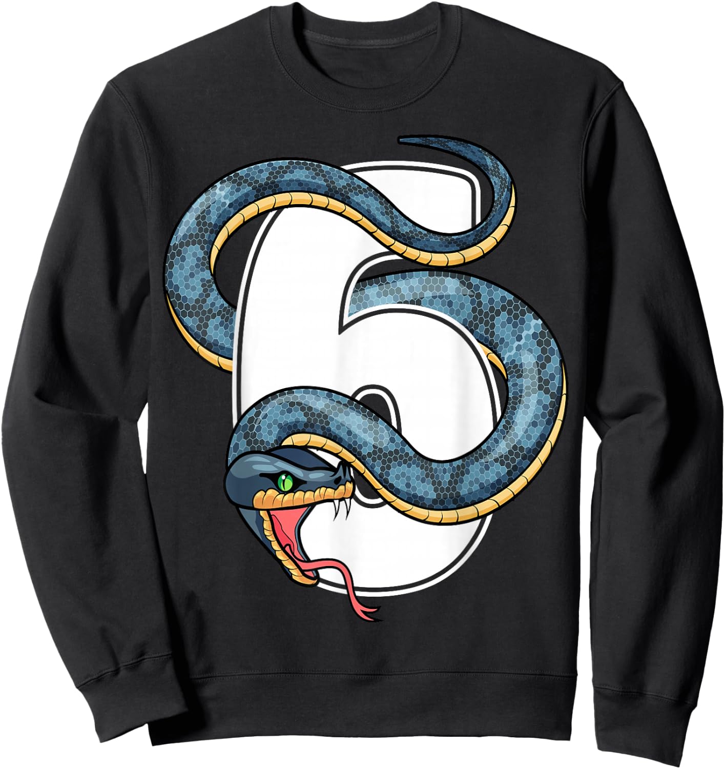 6th Birthday Snake Lover Six 6 Year Old Birthday Boy Girl Sweatshirt - Sweatshirt | Black