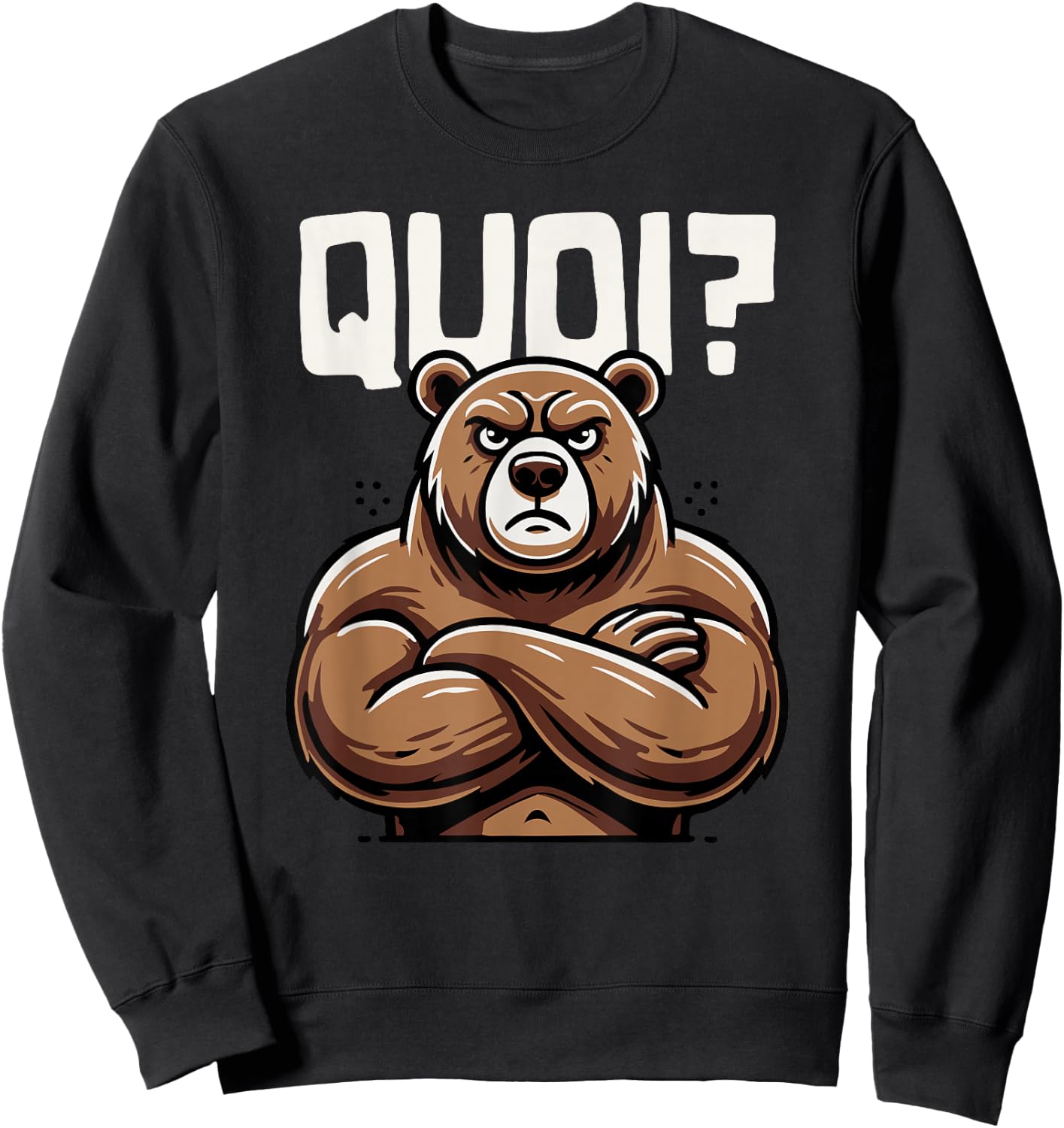 Funny Bear Woman Girl Boy Child What Bear Pattern , Black, S Sweatshirt - Sweatshirt | Black