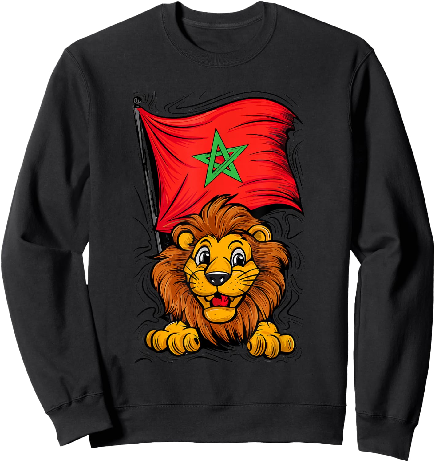 Morocco Football Jersey Moroccan Football , Black, S Sweatshirt - Sweatshirt | Black