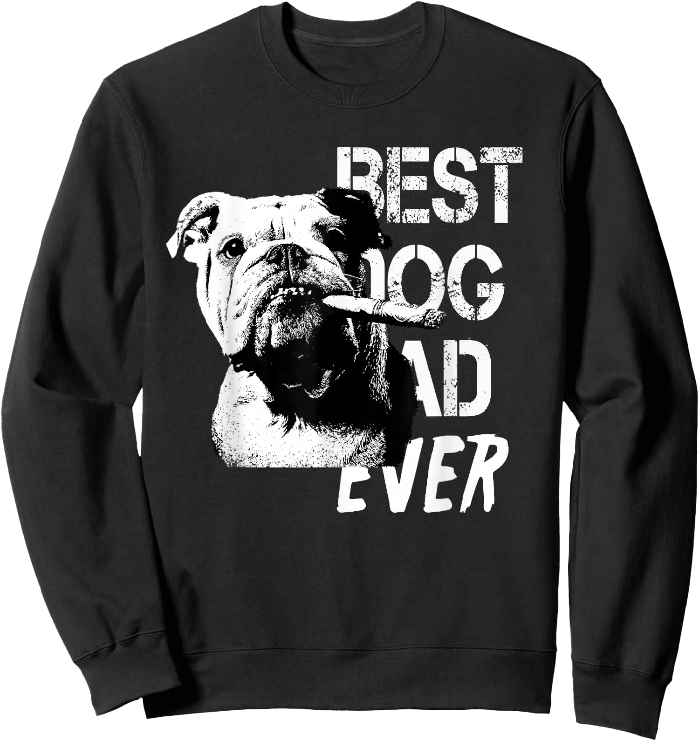 Chien de Style Vintage pour Homme Bulldog Anglais fête des pères Sweatshirt - Sweatshirt | Black