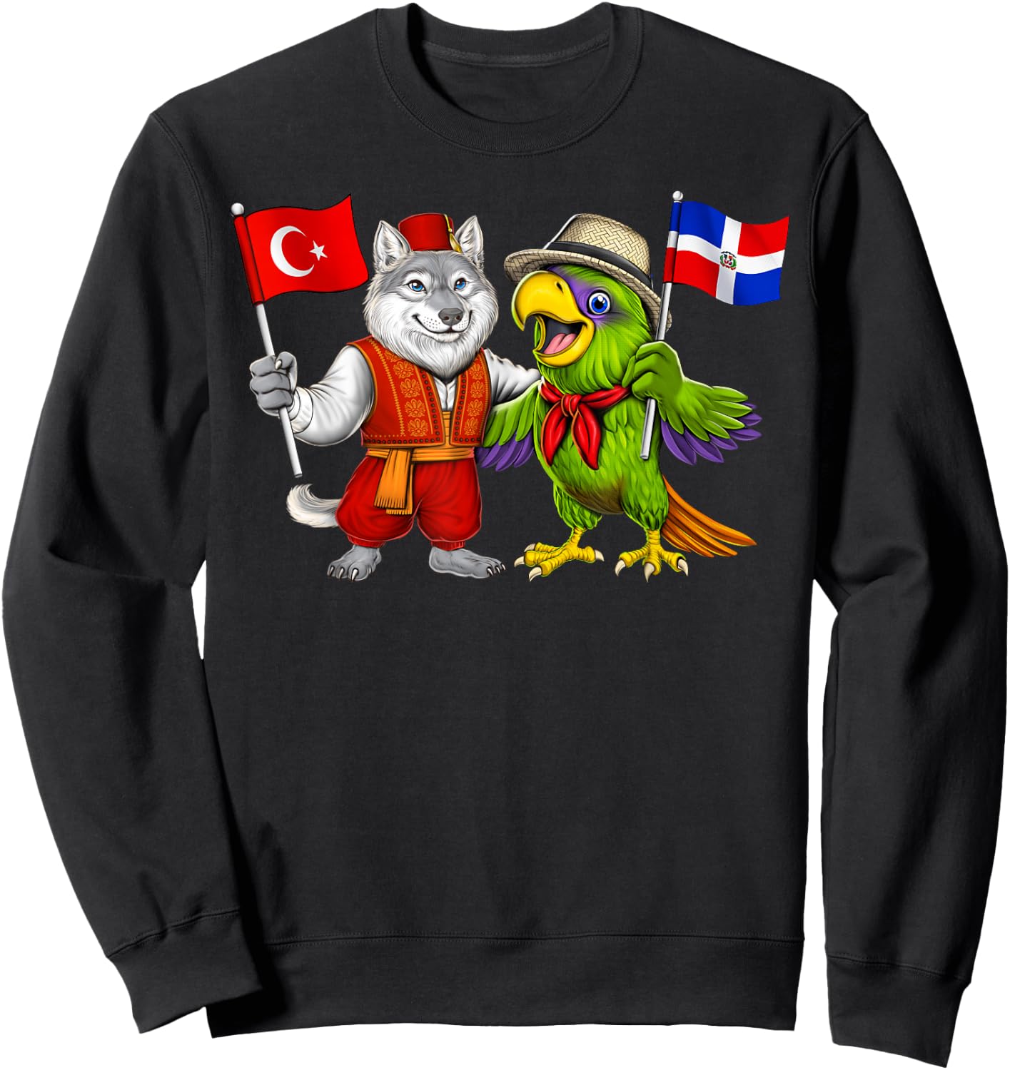 Turkey Dominican Republic Flag Turkish Dominican Roots Sweatshirt - Sweatshirt | Black
