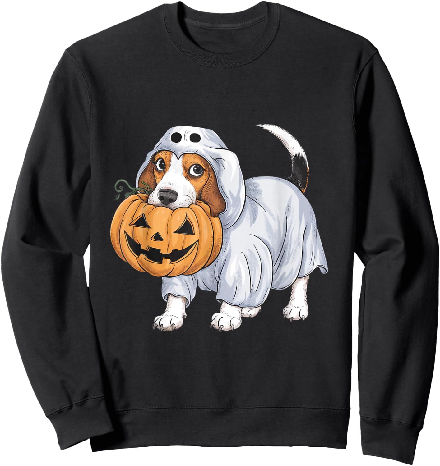 Beagle Ghost Dog Halloween Sweatshirt - Sweatshirt | Black