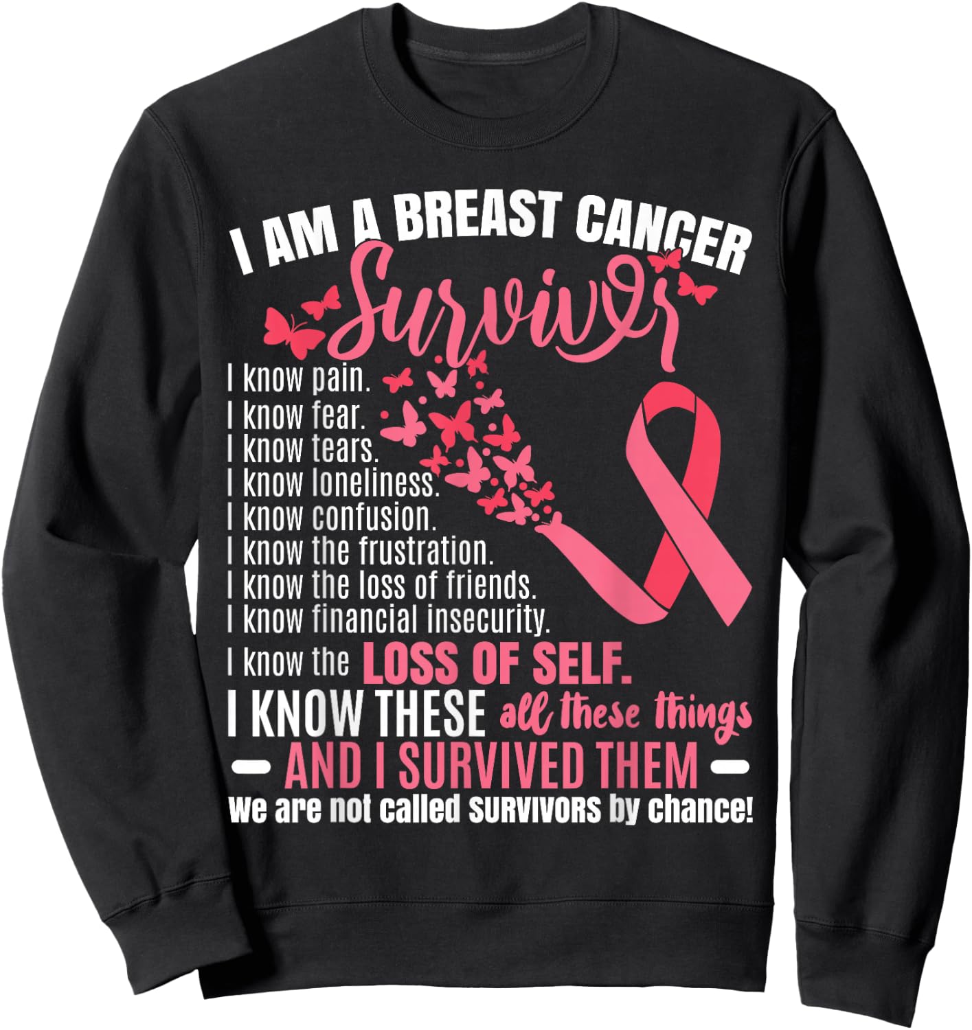I Am A Breast Cancer Survivor Sweatshirt - Sweatshirt | Black