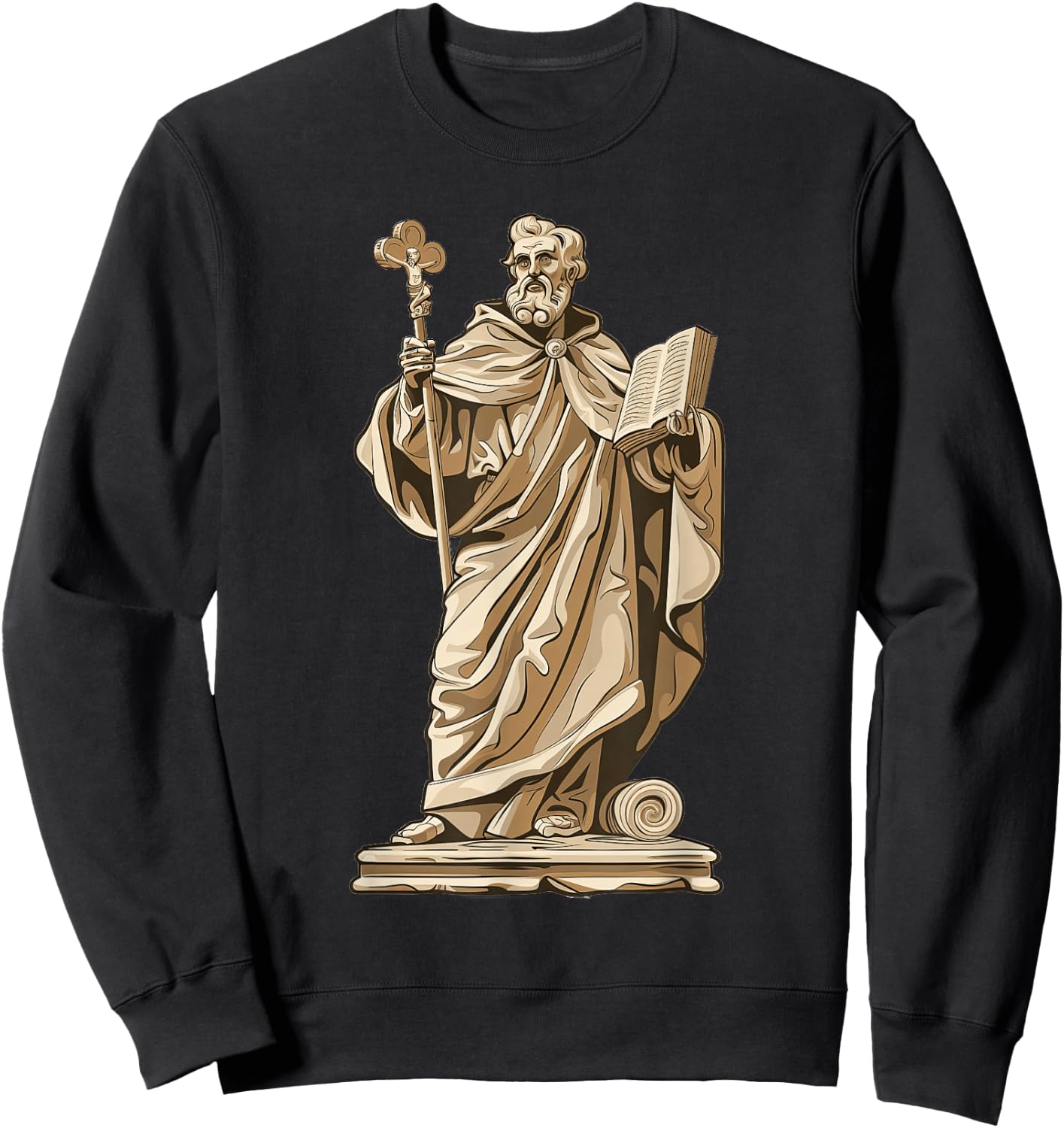 Saint Augustine Of Hippo On A Stone Slab Sweatshirt - Sweatshirt | Black