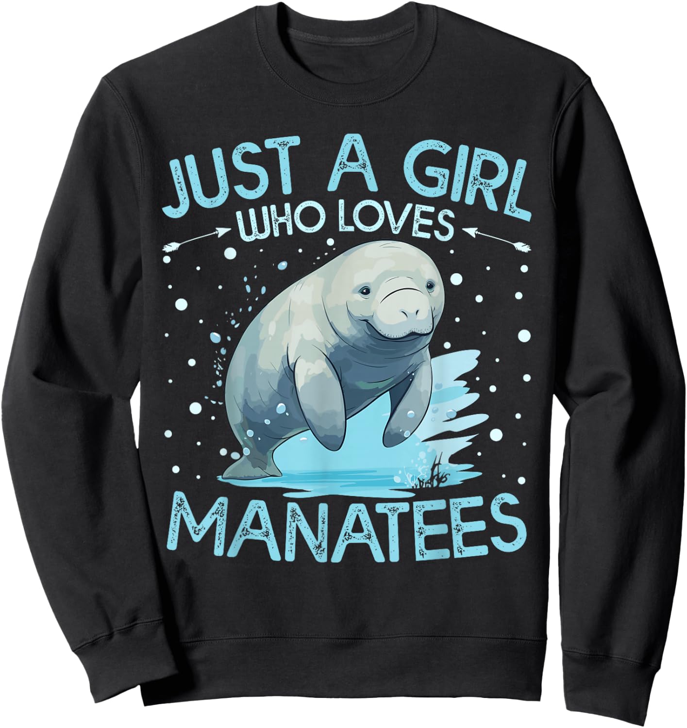 Floral Manatee Just A Girl Who Loves Manatee Sweatshirt - Sweatshirt | Black