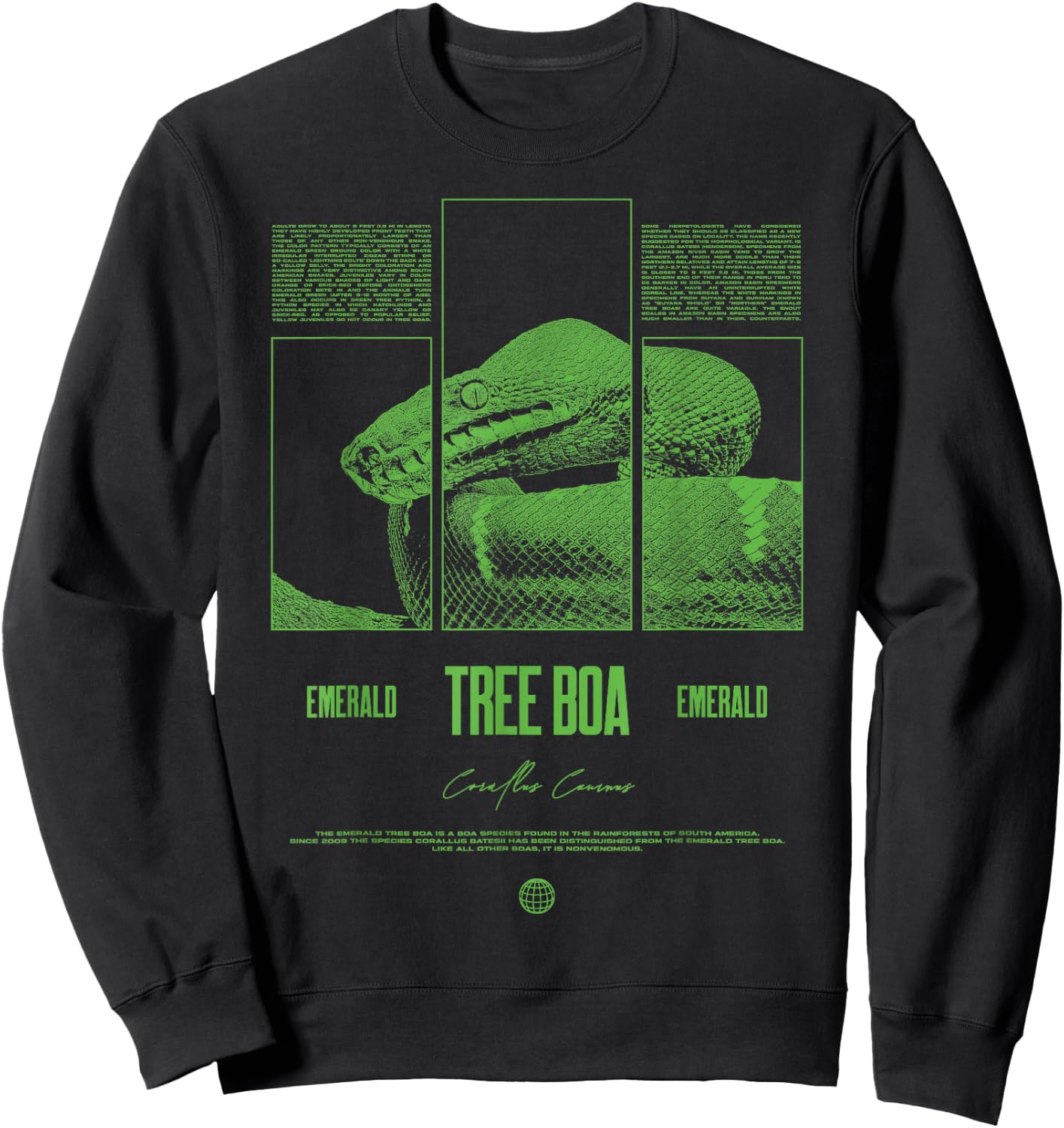 Emerald Tree Boa Snake Owner Streetwear Reptile Keeper Sweatshirt - Sweatshirt | Black