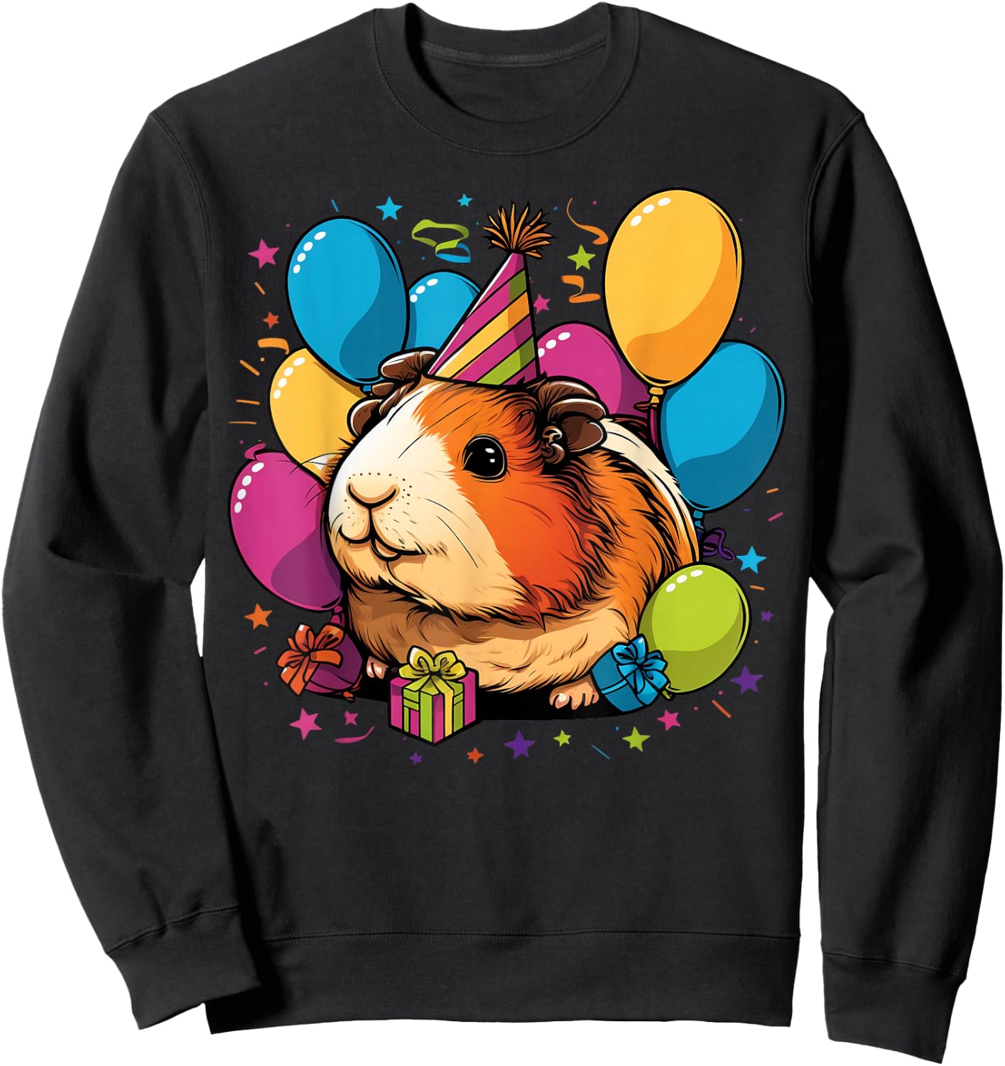 Celebration Guinea Pig Event Birthday Party Guinea Pig Sweatshirt - Sweatshirt | Black