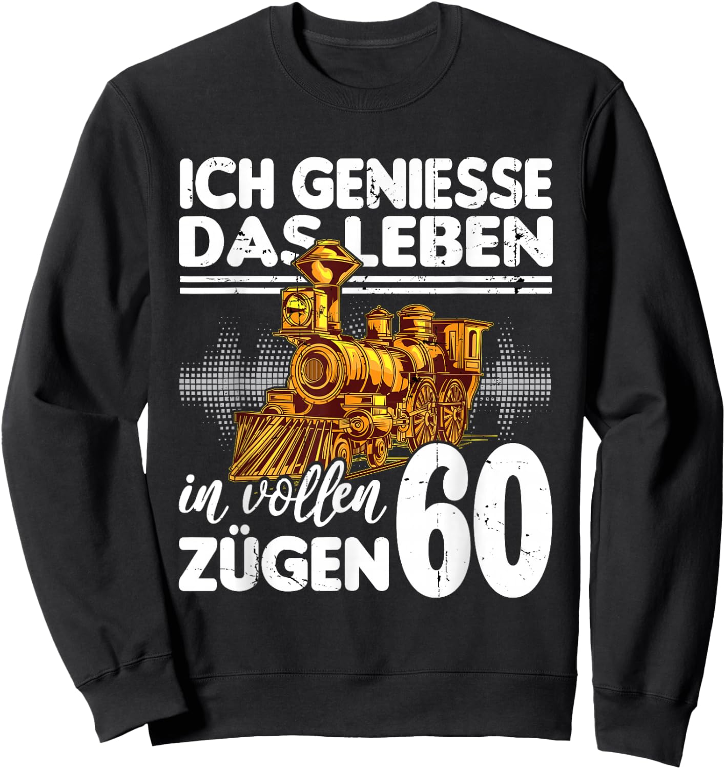 with German Text "Ich geniesse das Leben 60 Jahre alt" (Ich geniesse das Life 60 Jahre, black Sweatshirt - Sweatshirt | Black