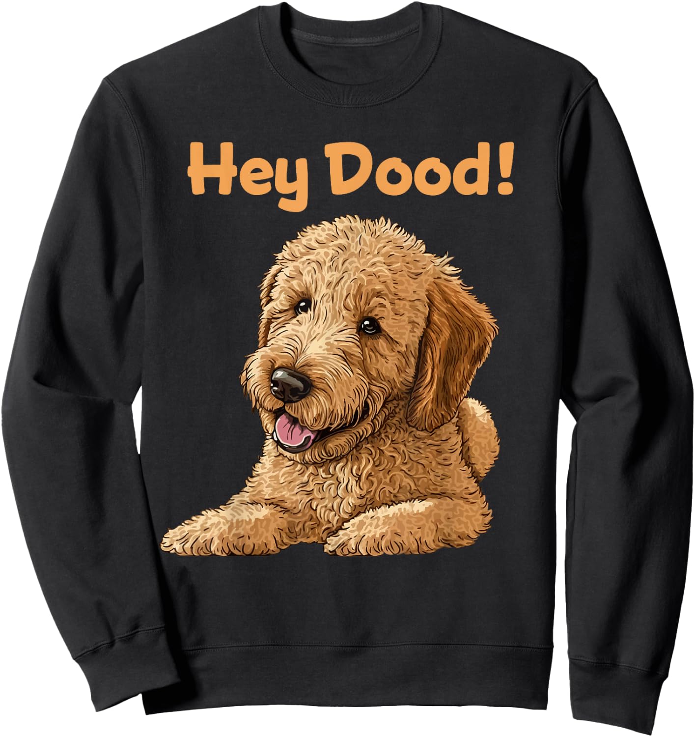 Cute Hey Dood Doodle Dog Goldendoodle Labradoodle Puppy Women Girls Kids Sweatshirt - Sweatshirt | Black