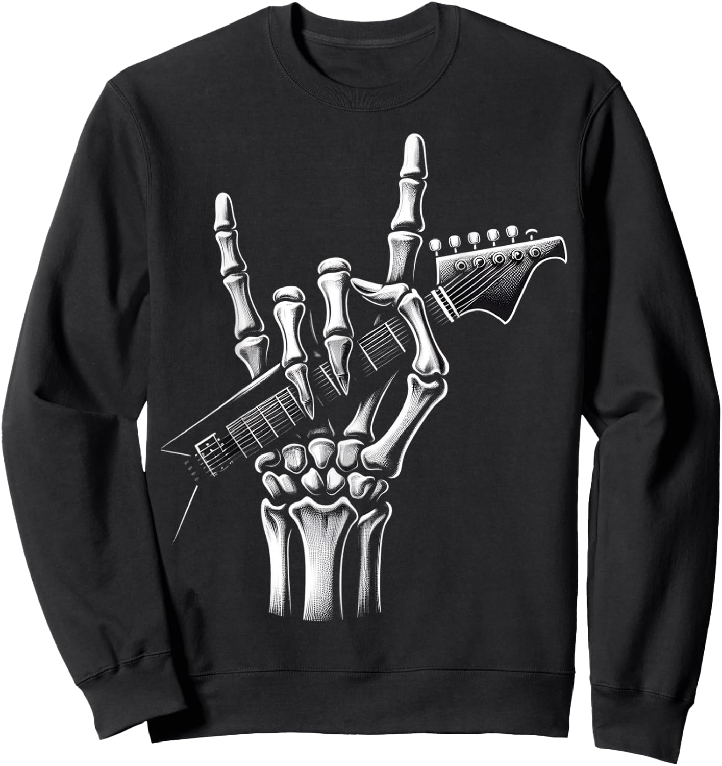 Cool Rock Skeleton Hand Pattern , Black, S Sweatshirt - Sweatshirt | Black