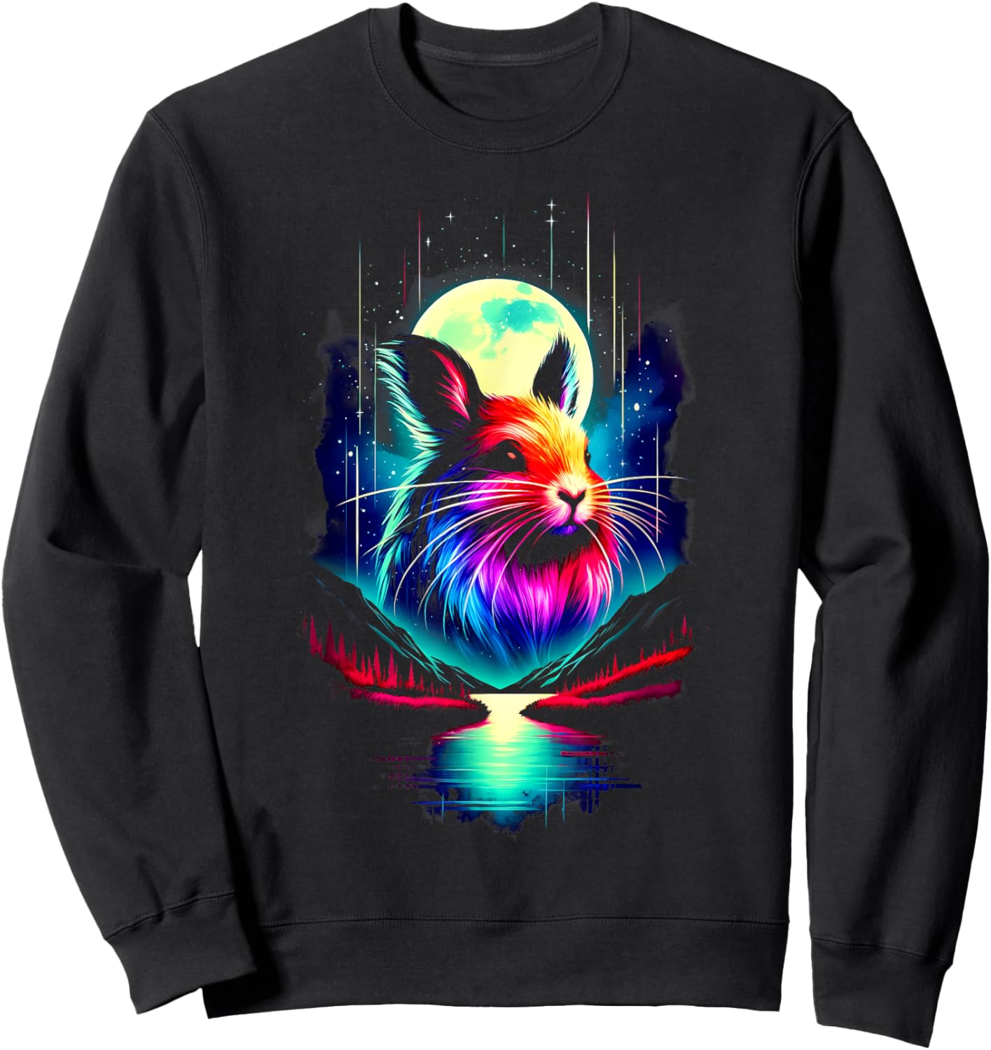 Colorful Viscacha Spirit Animal Cool Illustration Art Sweatshirt - Sweatshirt | Black