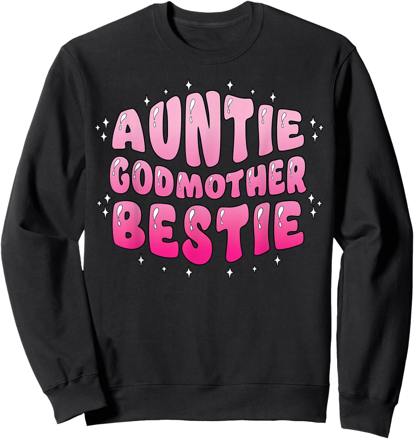 Aunt Godmother Bestie Groovy Aunt Era BFF Bestfriend Sweatshirt - Sweatshirt | Black