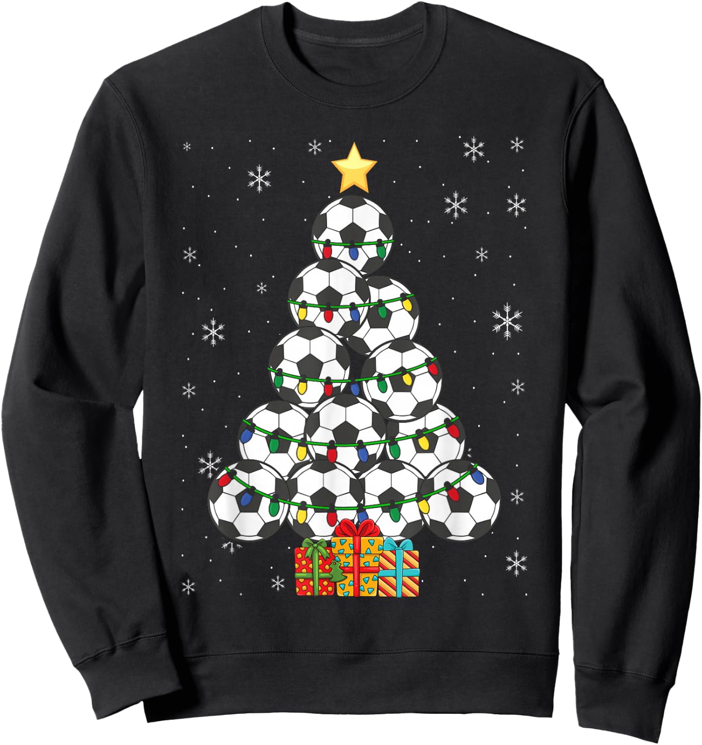 Soccer Christmas Tree Xmas Player Boys Girls Men Women Kids Sweatshirt - Sweatshirt | Black