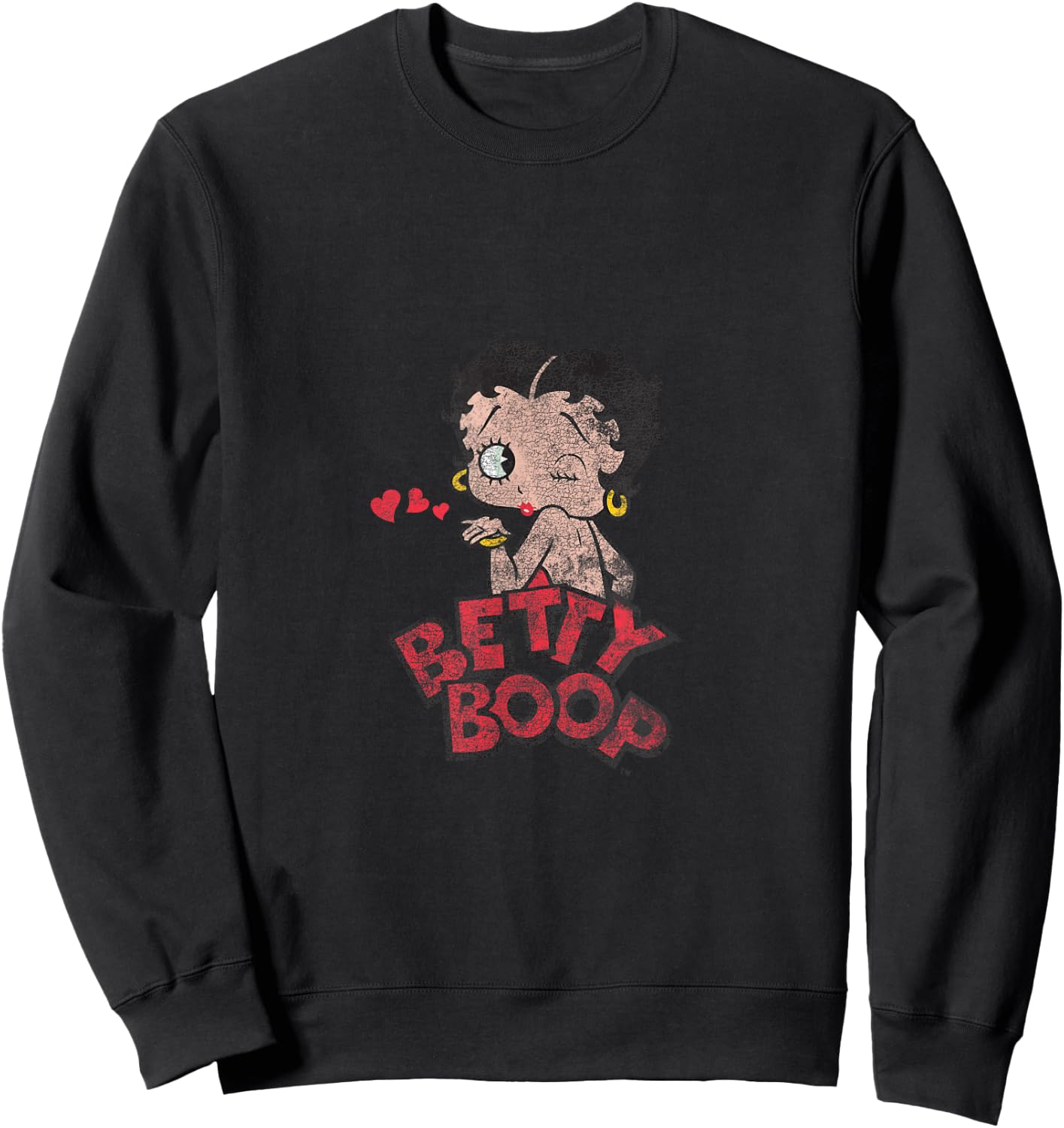 Betty Boop PAPL1971 Graphic Faded Sweatshirt - Sweatshirt | Black