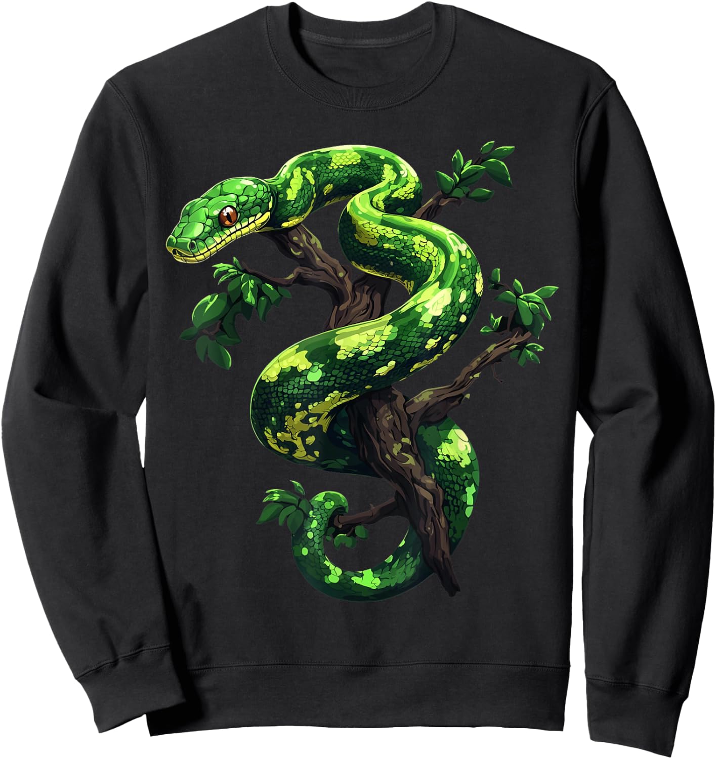 Funny Green Tree Python Lover Snakes Reptiles Sweatshirt - Sweatshirt | Black