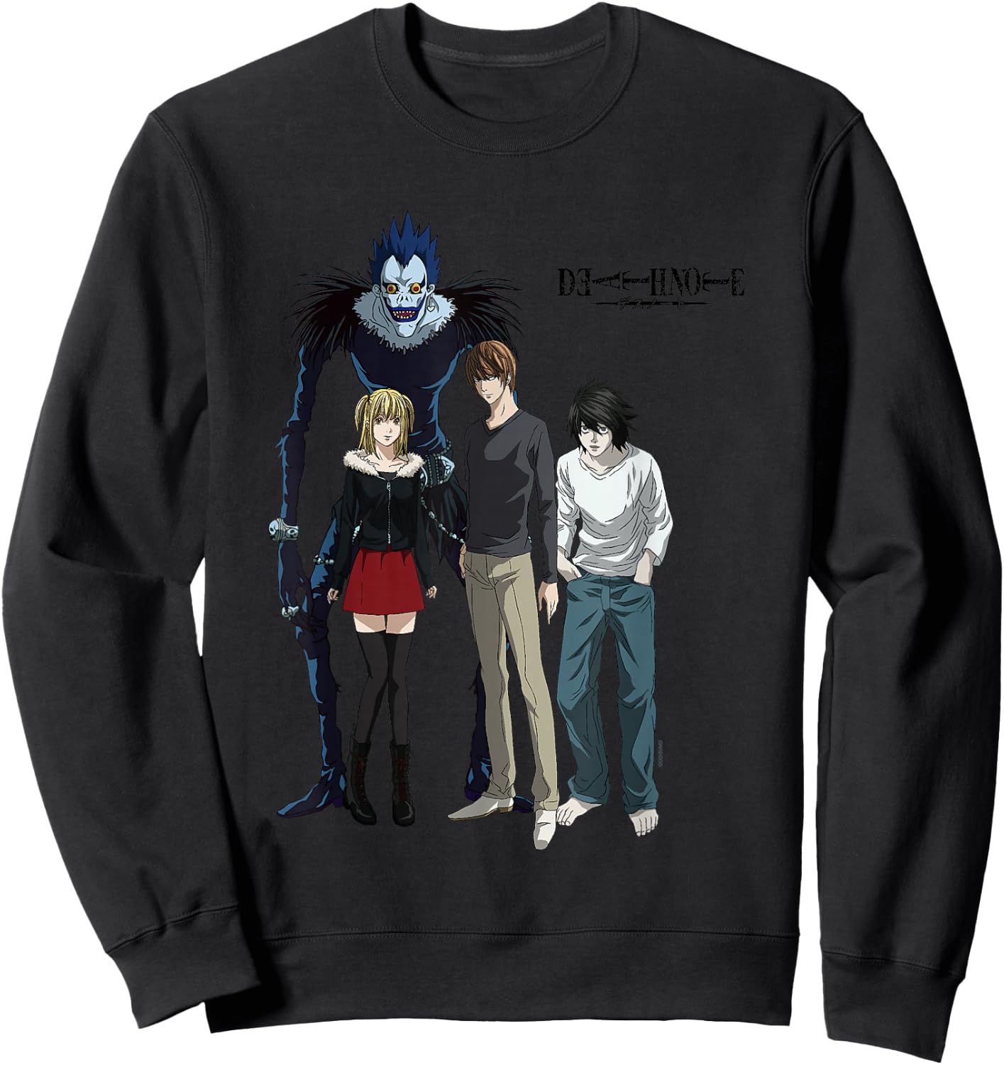 Death Note Main Characters Posing with Logo Anime Sweatshirt - Sweatshirt | Black