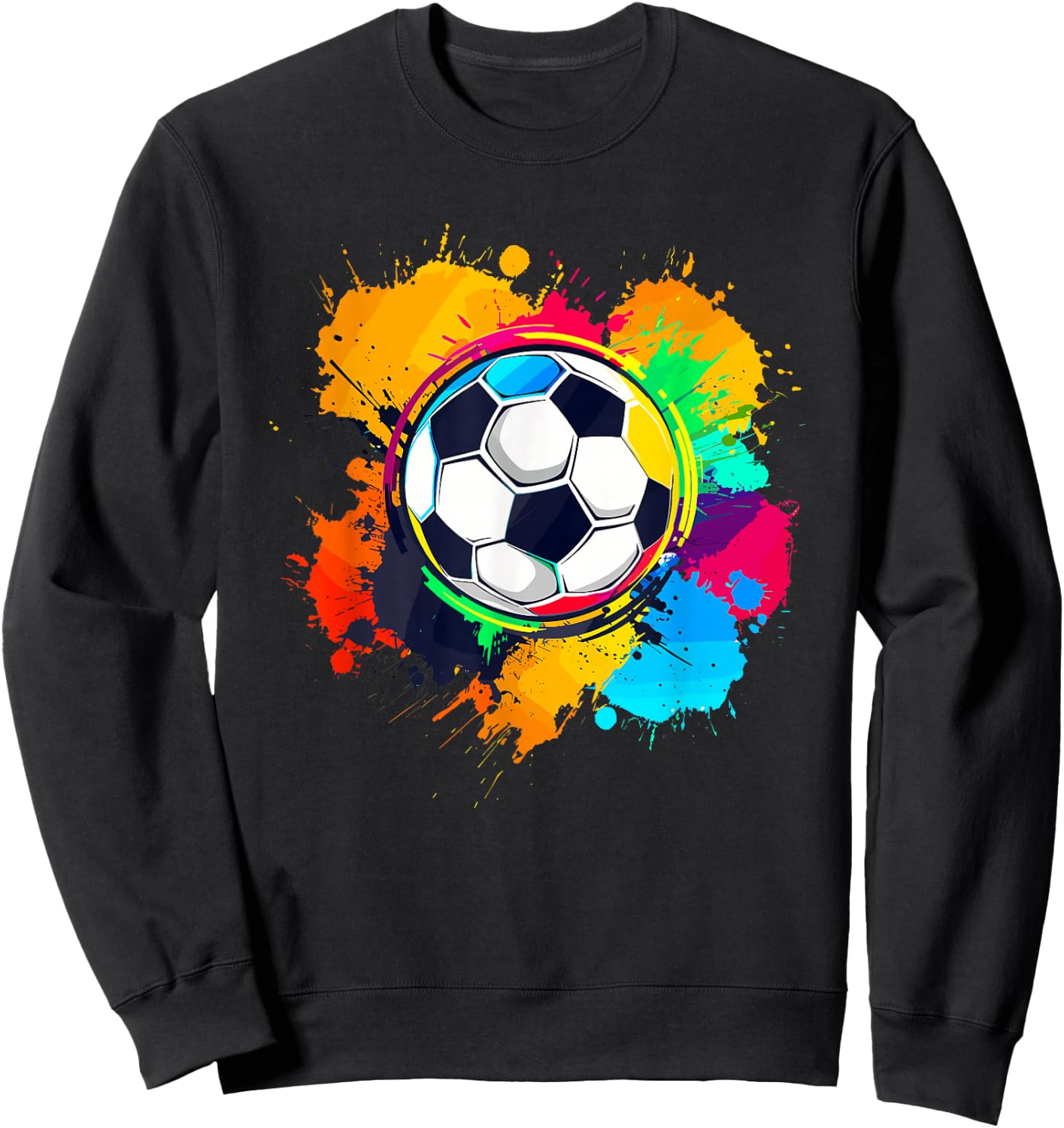 Color Graffiti Football Sweatshirt - Sweatshirt | Black