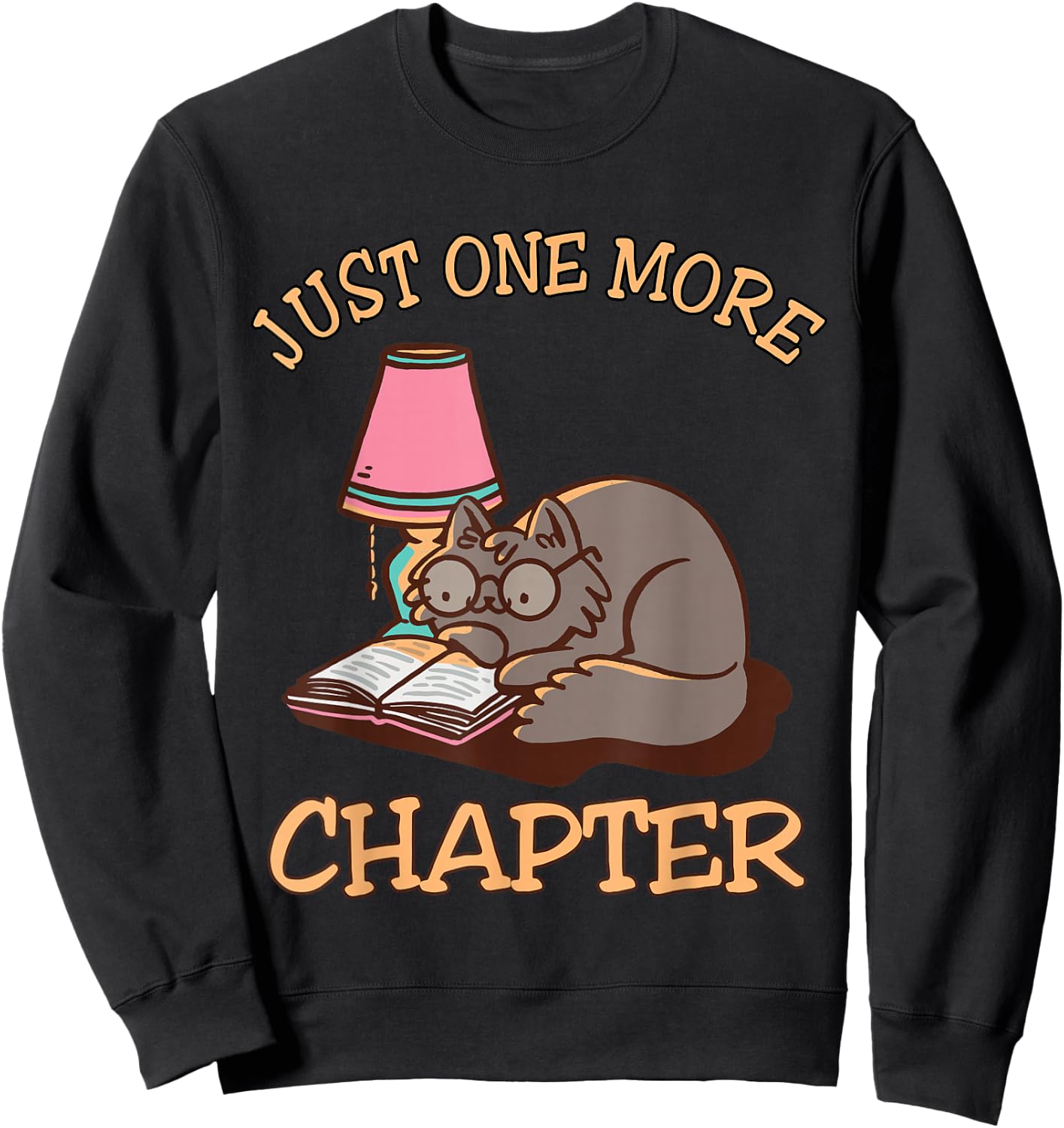 Just One More Chapter Cat Sweatshirt - Sweatshirt | Black