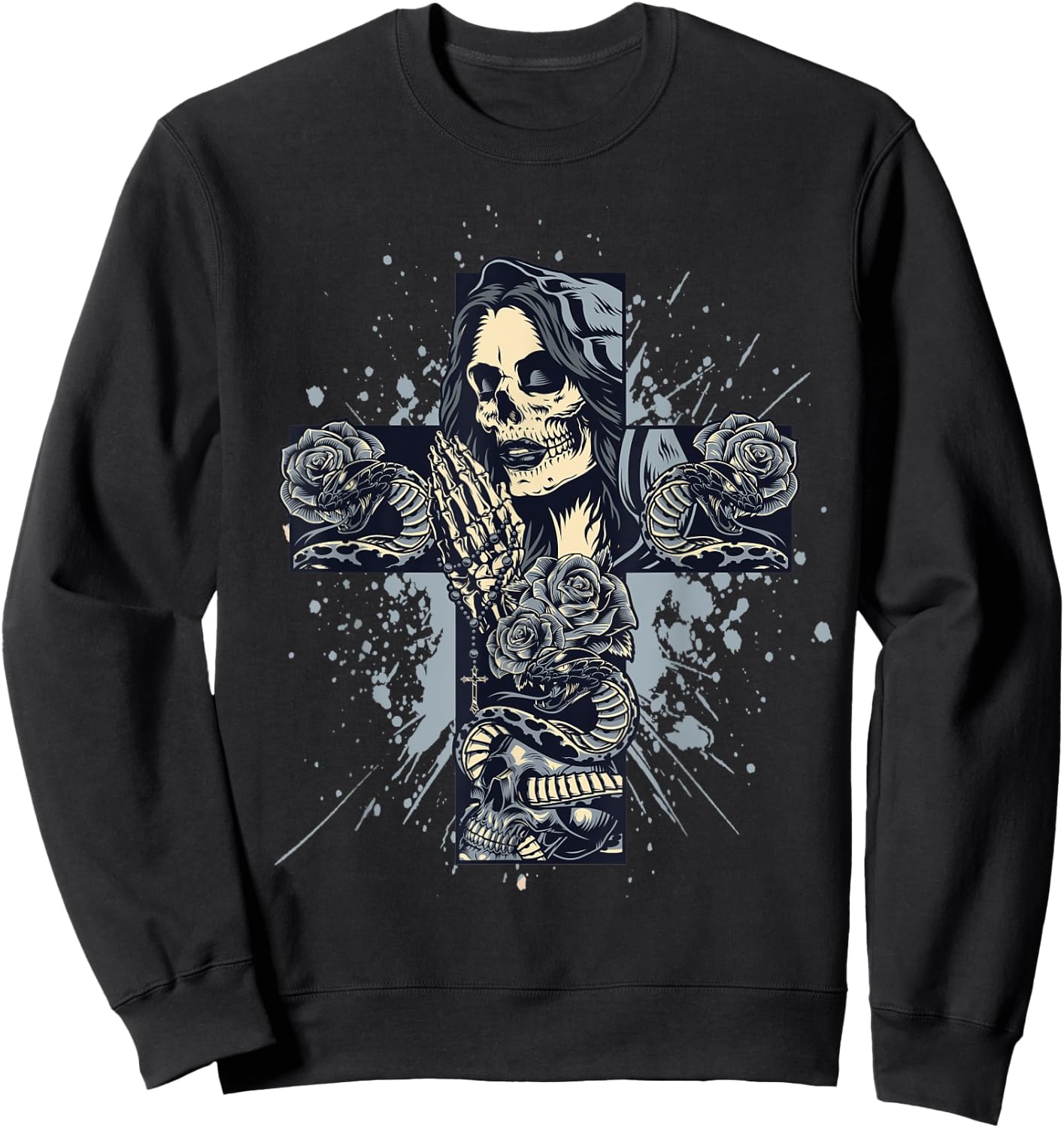 Men Santa Muerte Sweatshirt - Sweatshirt | Black