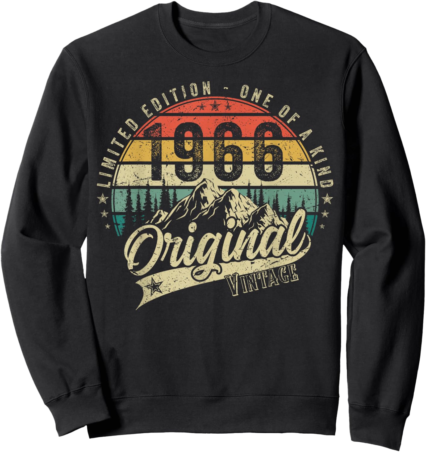 1966 Vintage Jahrgang Geburtstag Retro Herren Damen Geschenk Sweatshirt - Sweatshirt | Black