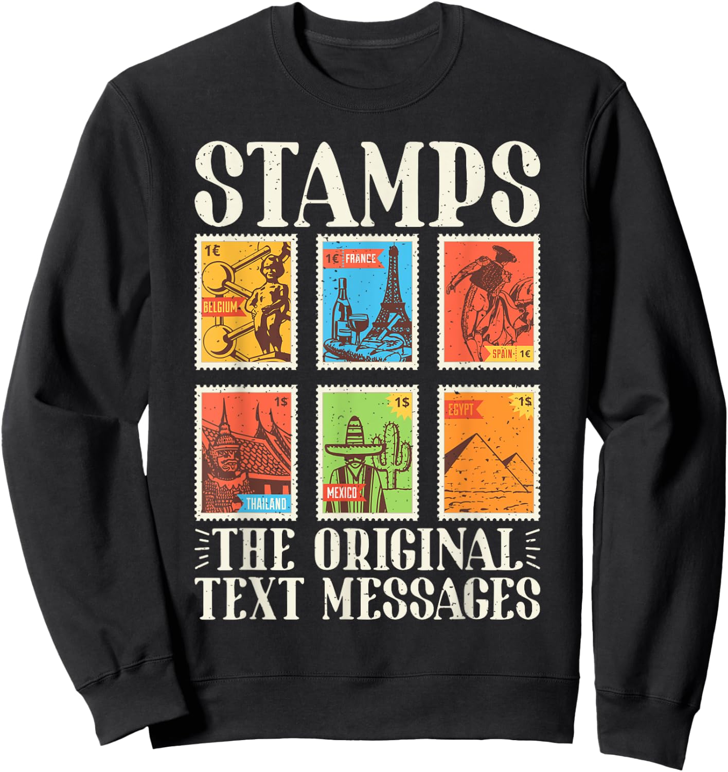 Stamps the original Text Messages Stamp Collector Sweatshirt - Sweatshirt | Black