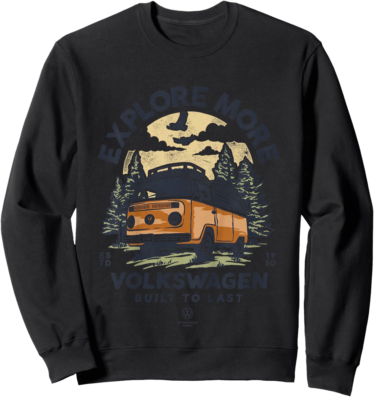 Kids Type 2 T2 Campervan Explore More Kids Father's Day Sweatshirt - Sweatshirt | Black