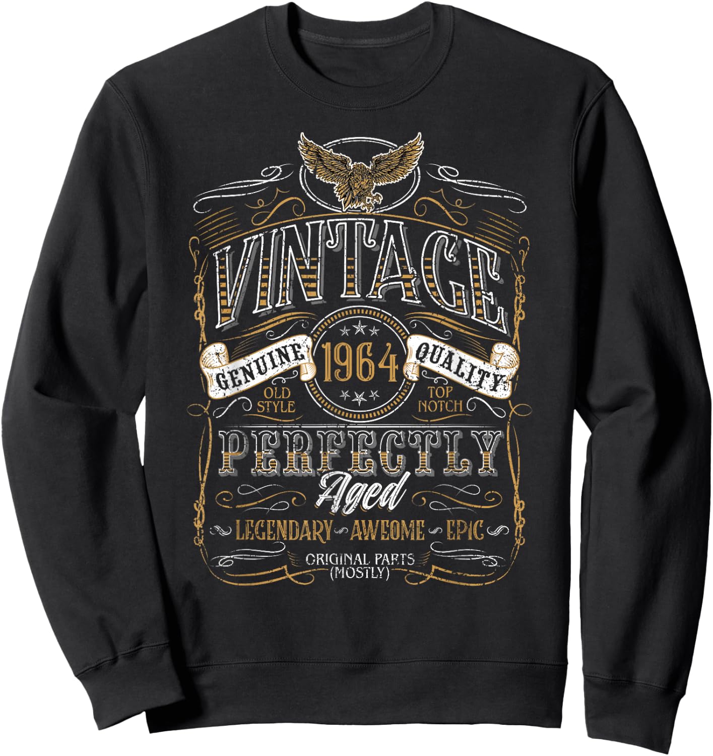 1964 Vintage Birthday Retro Vintage Men Women Gift , black Sweatshirt - Sweatshirt | Black