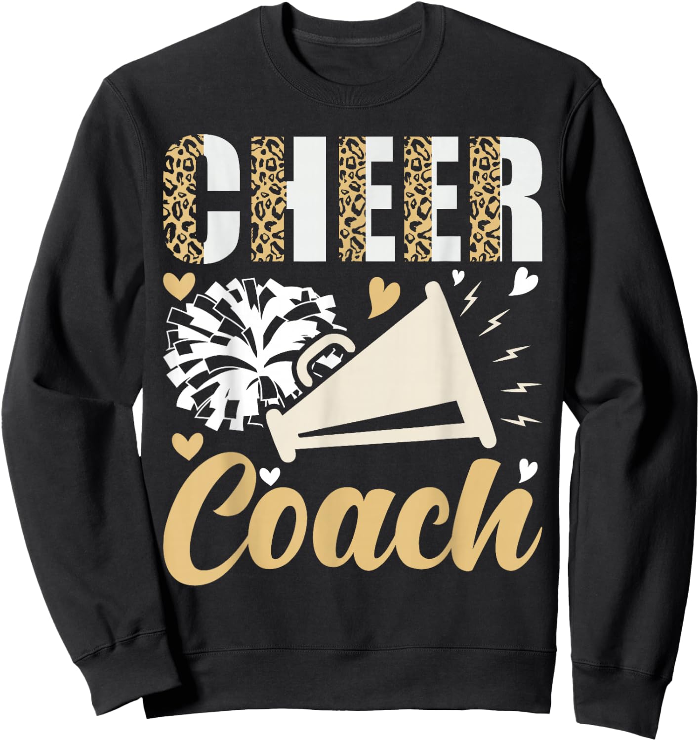 Cheer Coach Leopard Cheerleading Coach Sweatshirt - Sweatshirt | Black