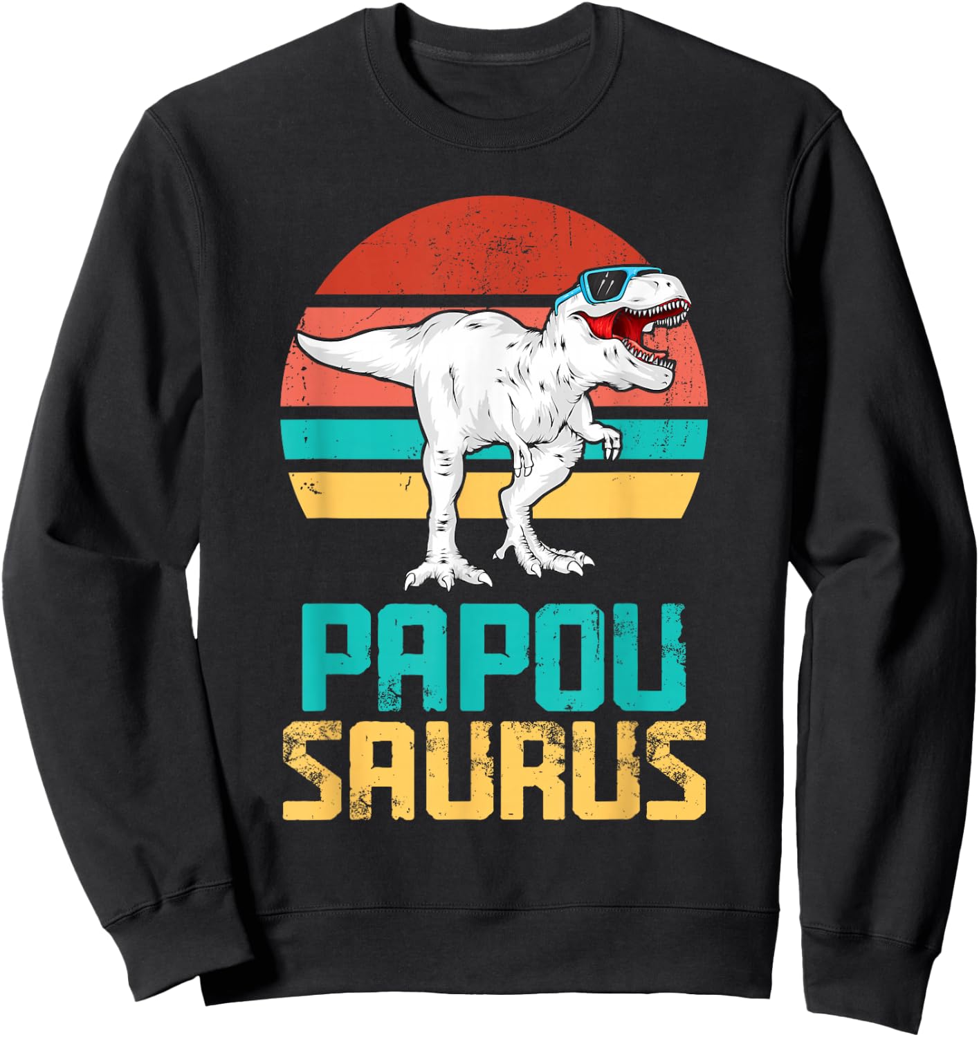 Papou Saurus Grandad Sweatshirt - Sweatshirt | Black