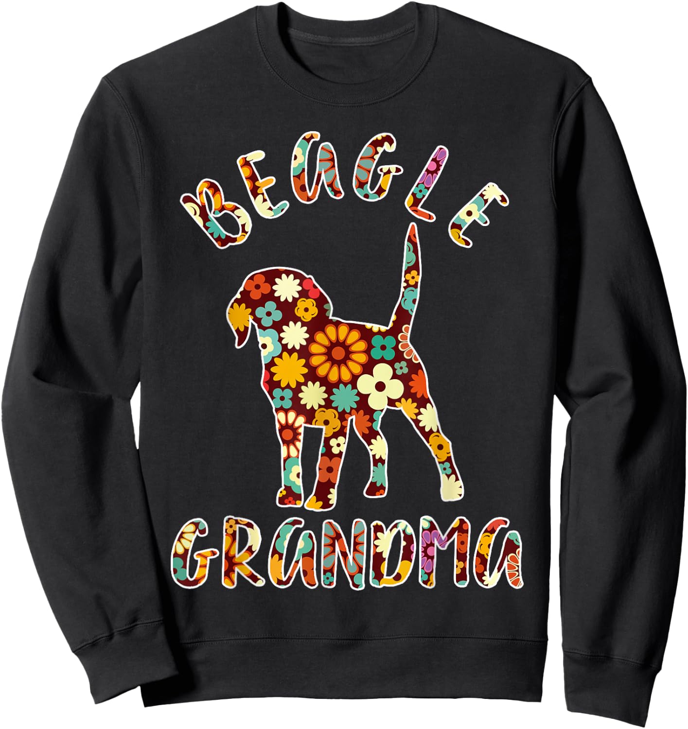 Beagle Grandma Funny Beagle Owner Sweatshirt - Sweatshirt | Black