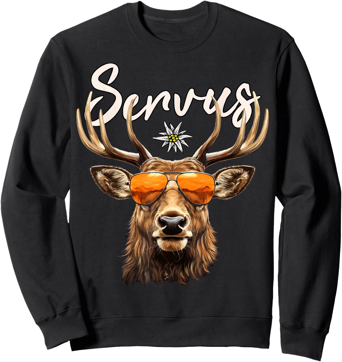 Costume Shirt Men's Deer Lederhosen Costume , black Sweatshirt - Sweatshirt | Black