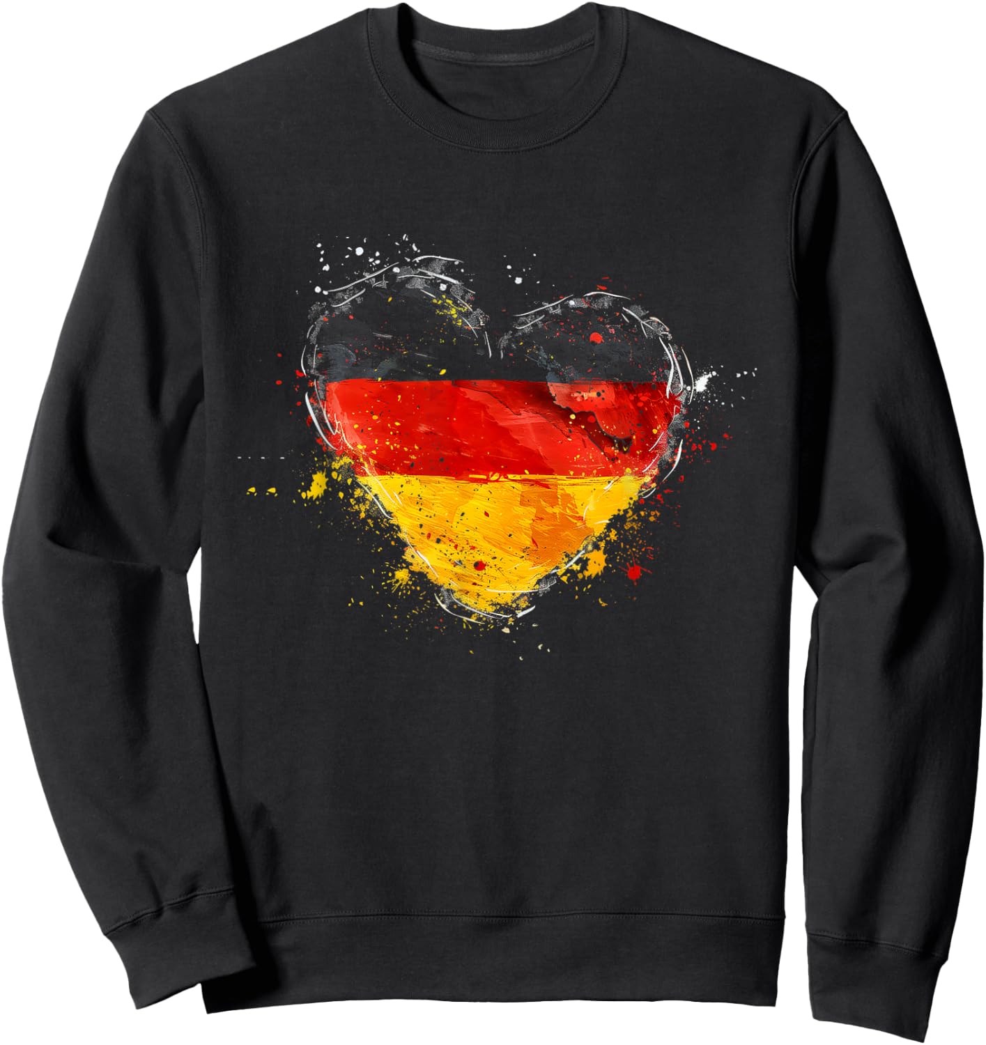 Deutschland Deutsche Flagge Herz Sweatshirt - Sweatshirt | Black