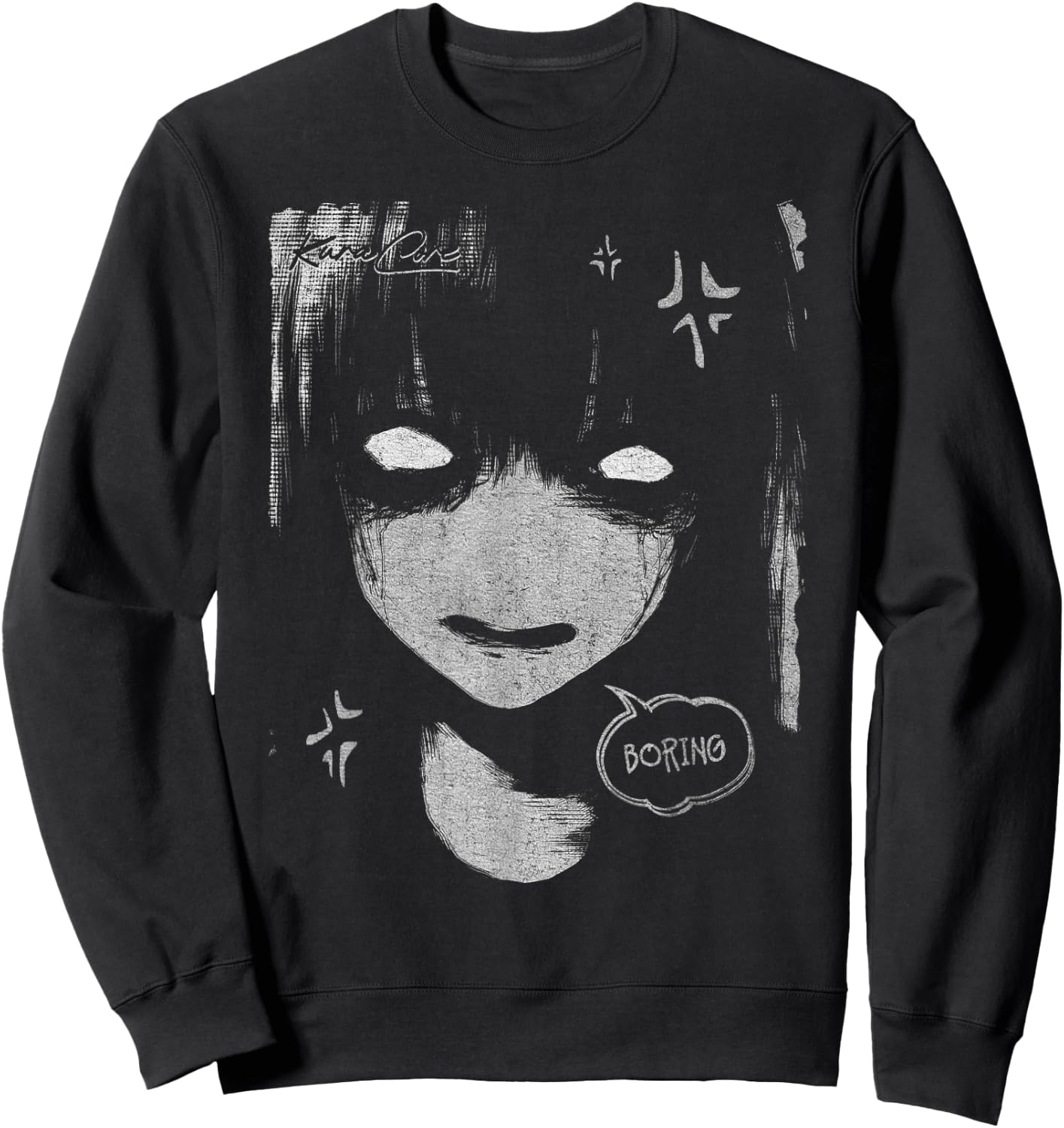 Japon Streetwear Cyberpunk Y2K Techwear Rétro Manga Anime Sweatshirt - Sweatshirt | Black