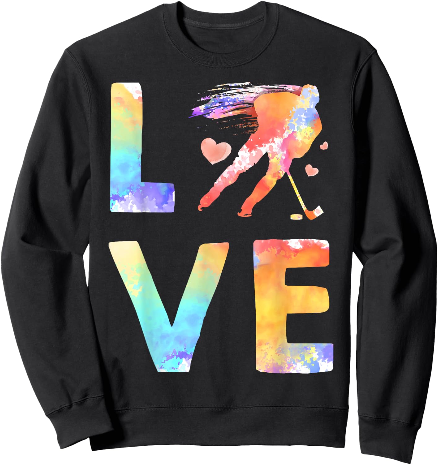 Funny Hockey Design For Kids Men Women Ice Hockey Players Sweatshirt - Sweatshirt | Black