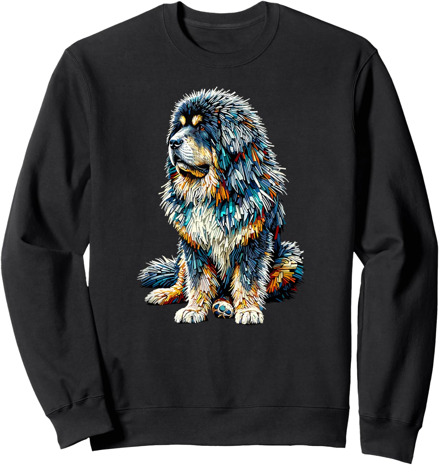 Polygon Art Tibetan Mastiff Sweatshirt - Sweatshirt | Black